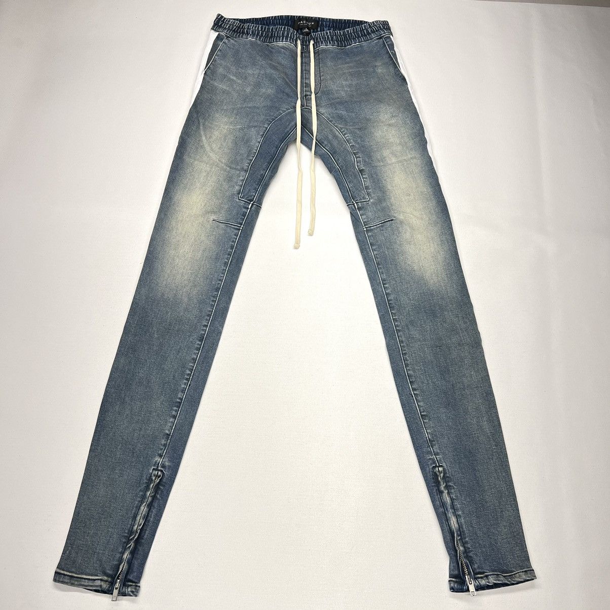 Pacsun Pacsun Jeans Blue Stacked Skinny Drawstring Zip Stripe Size US 30 / EU 46 - 1 Thumbnail
