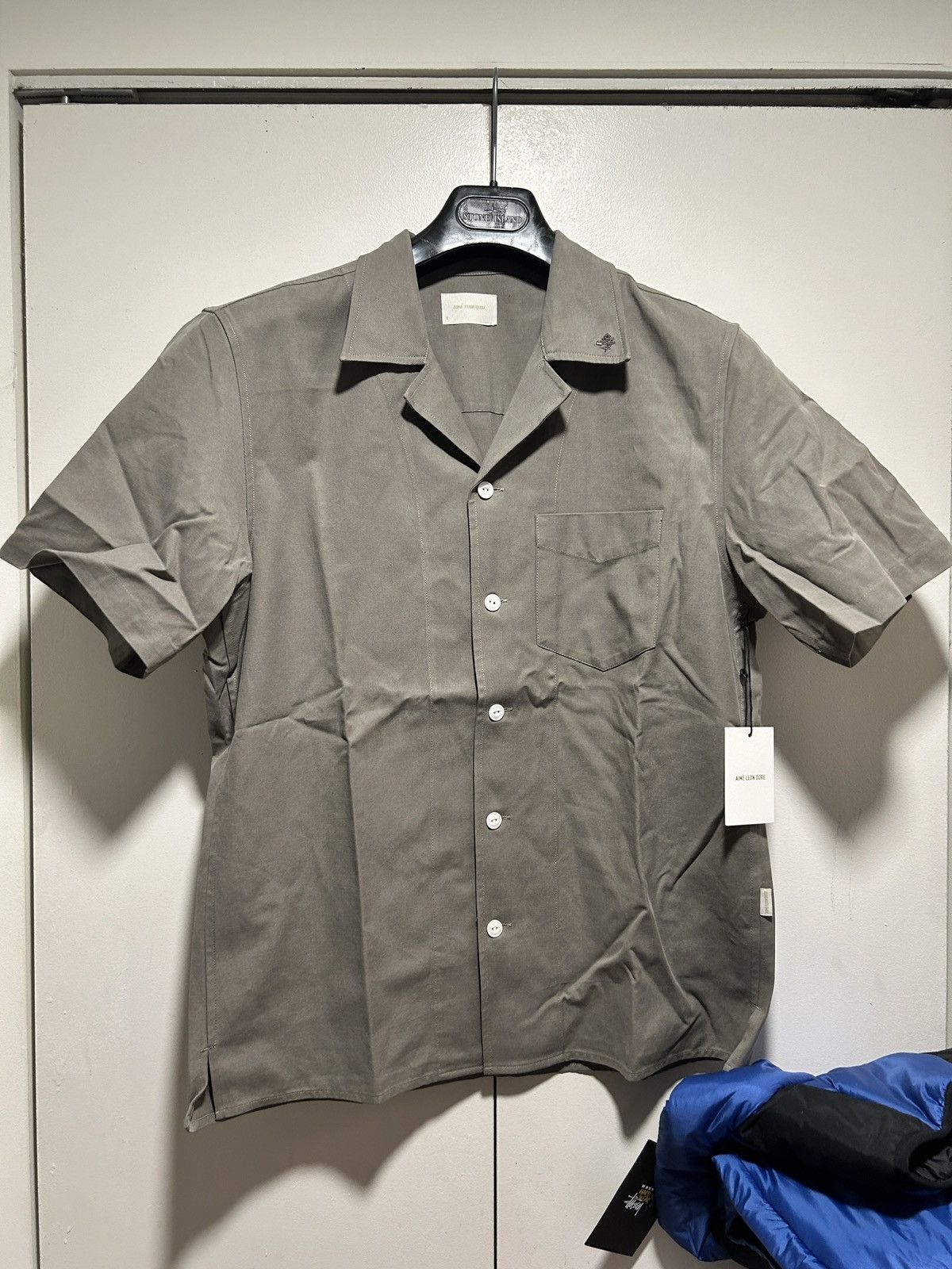 image of Aime Leon Dore Washed Leisure Shirt Olive in Green, Men's (Size Small)