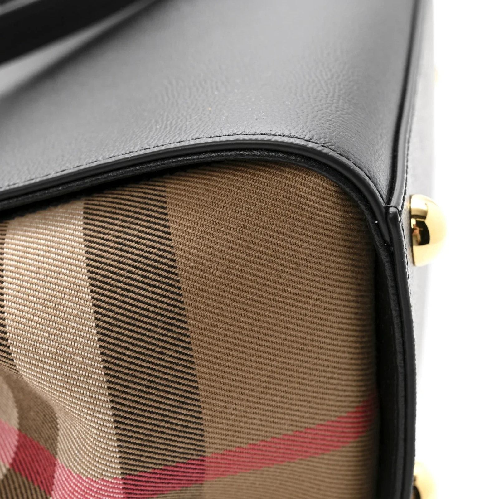 Burberry BURBERRY BANWELL BLACK LEATHER CHECK CANVAS HOULDER BAG $2K Size ONE SIZE - 12 Thumbnail