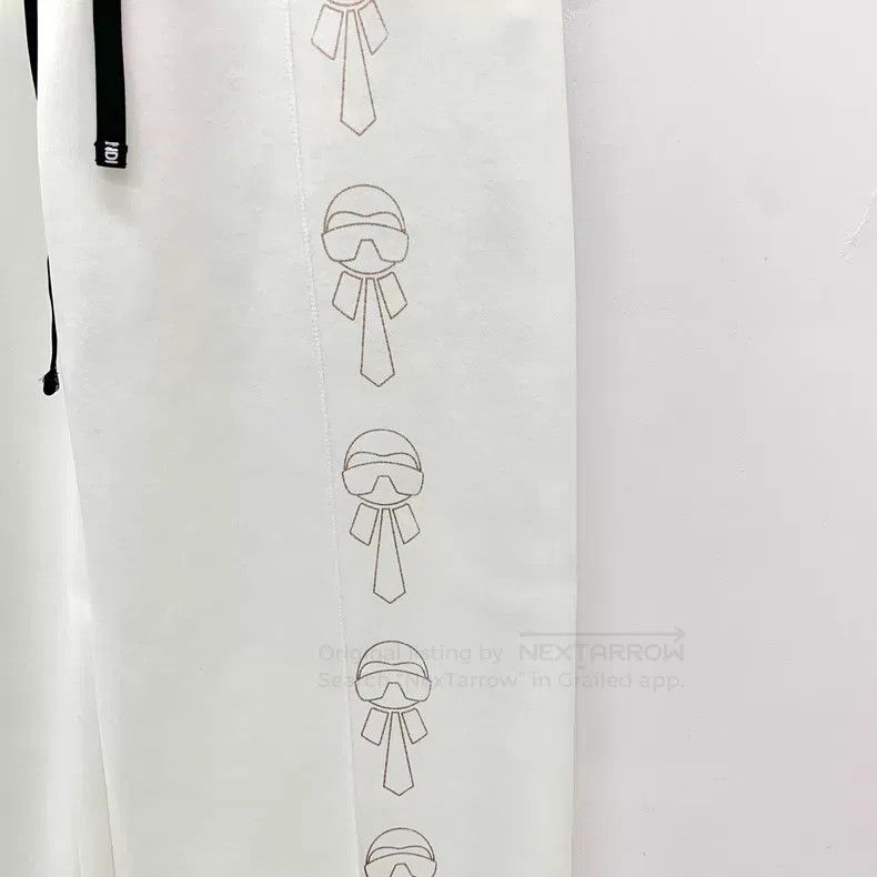 Fendi Fendi White pattern print drawstring casual wide-leg long Size 25" / US 0 / IT 36 - 4 Thumbnail