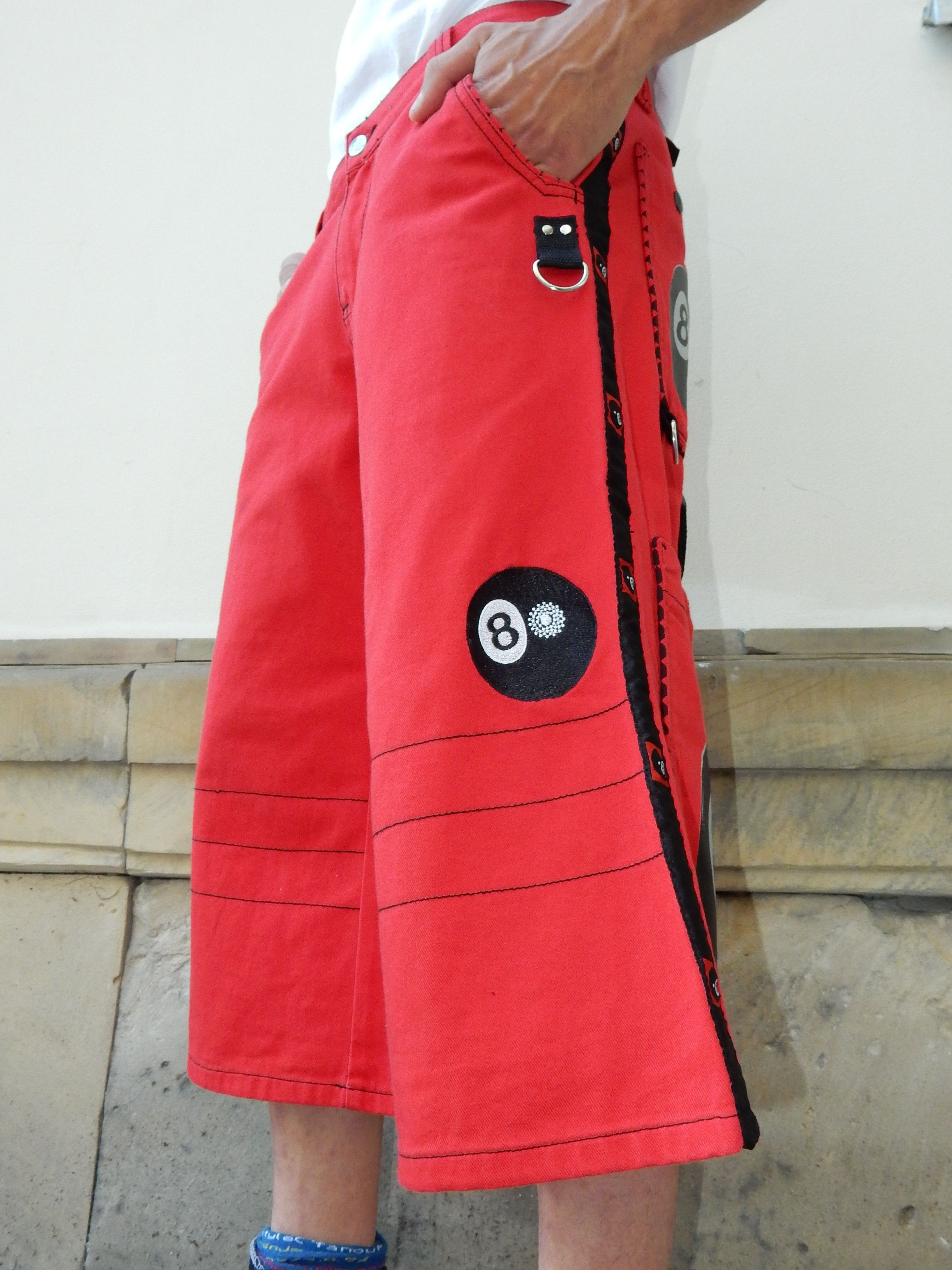 JNCO Stuka red 8 ball jorts - W30 Size US 30 / EU 46 - 2 Thumbnail