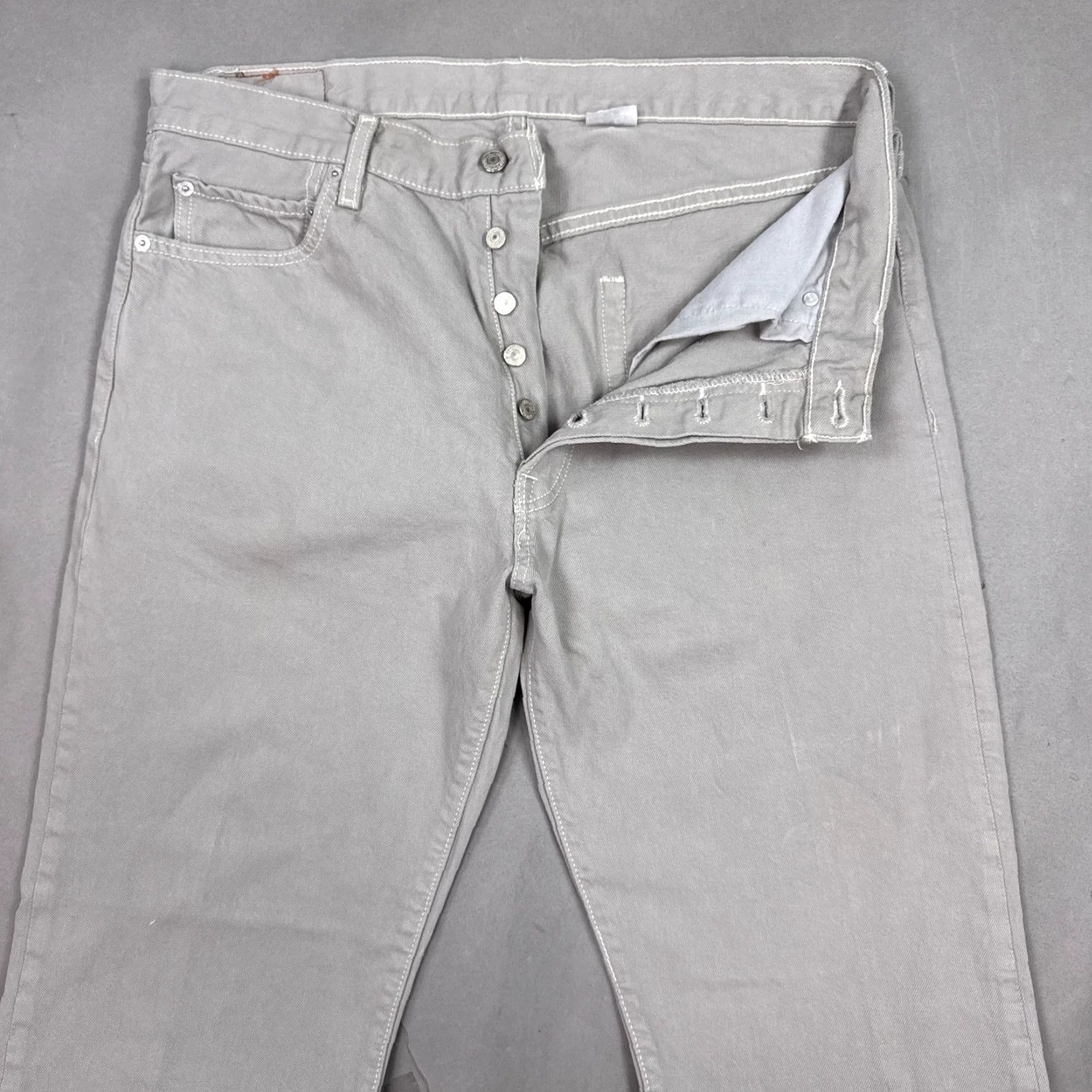 Levi's Levi's 501 Jeans Mens 36x26 Gray Button Fly Denim Pants Work Chore Vintage 90s (Tag36x30) Size US 36 / EU 52 - 2 Thumbnail