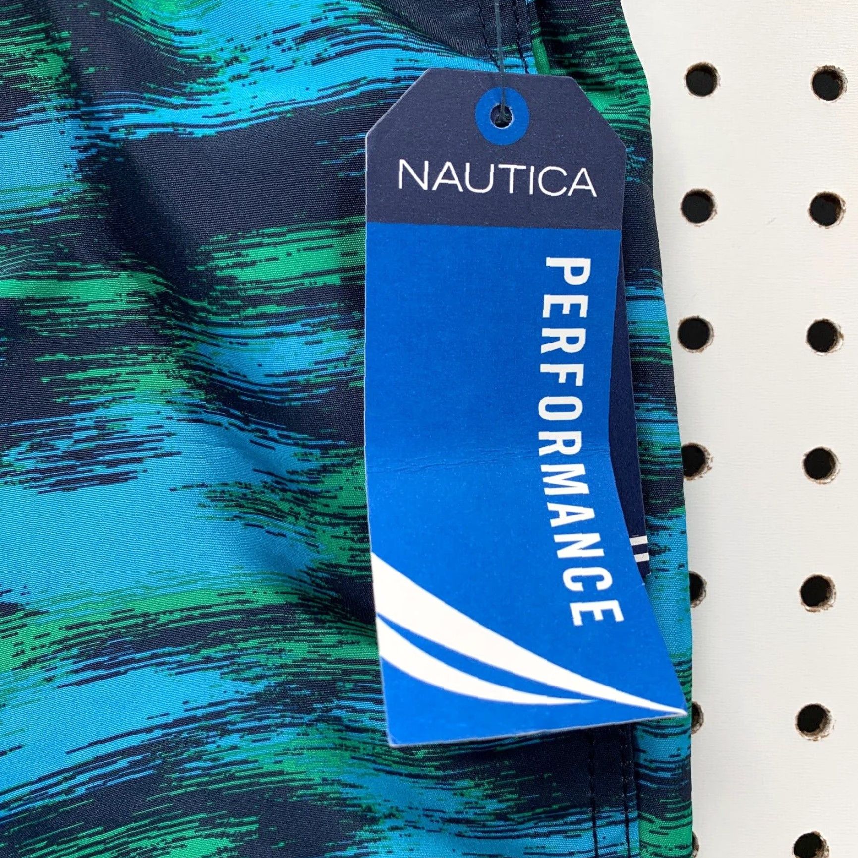 Nautica NEW Nautica Striped Performance Swim Trunks Shorts Green Blue Mens Small 28x8 NWT Size US 29 - 2 Thumbnail
