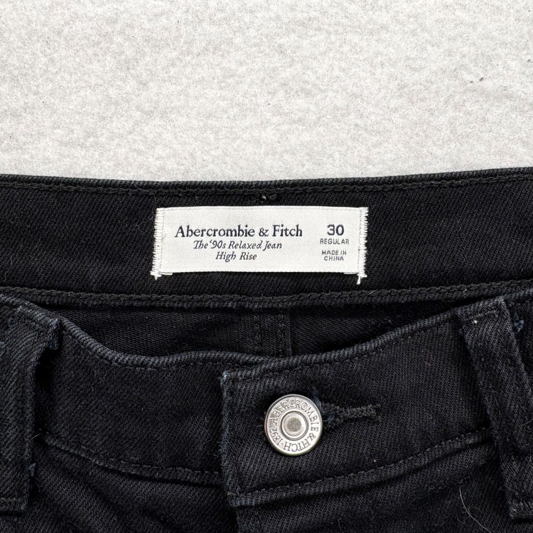 Abercrombie & Fitch Abercrombie & Fitch Jeans Womens 30 Black High Rise Straight Denim 90s Relaxed Size 30" / US 8 / IT 44 - 4 Thumbnail