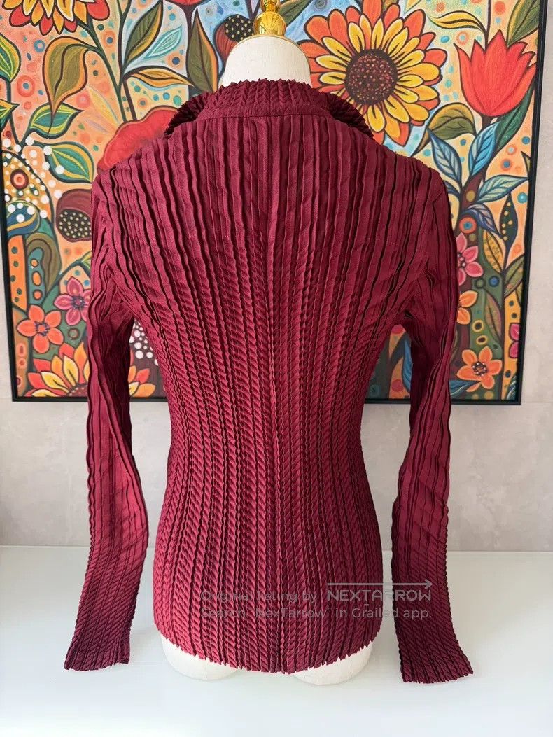 Issey Miyake Issey Miyake Fuchsia Pleated Coat Size M / US 6-8 / IT 42-44 - 5 Thumbnail