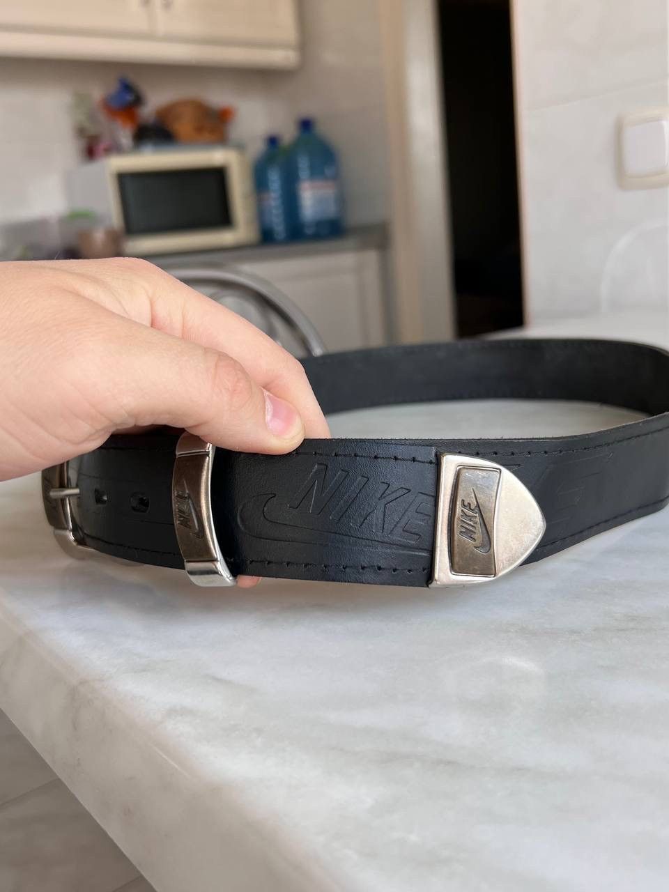 Nike Vintage Nike Leather Belt 90s USA y2k avant garde swoosh Size ONE SIZE - 3 Thumbnail