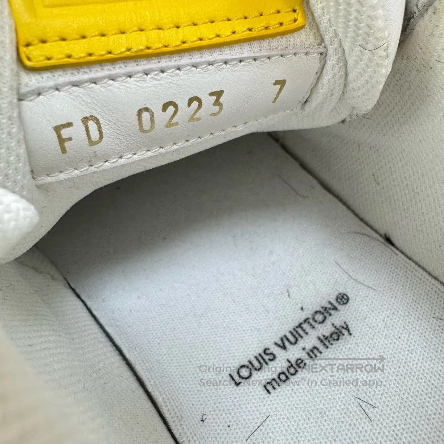 Louis Vuitton Louis Vuitton White and Yellow Embossed Trainer Sneakers| Size US 8 / EU 41 - 6 Thumbnail