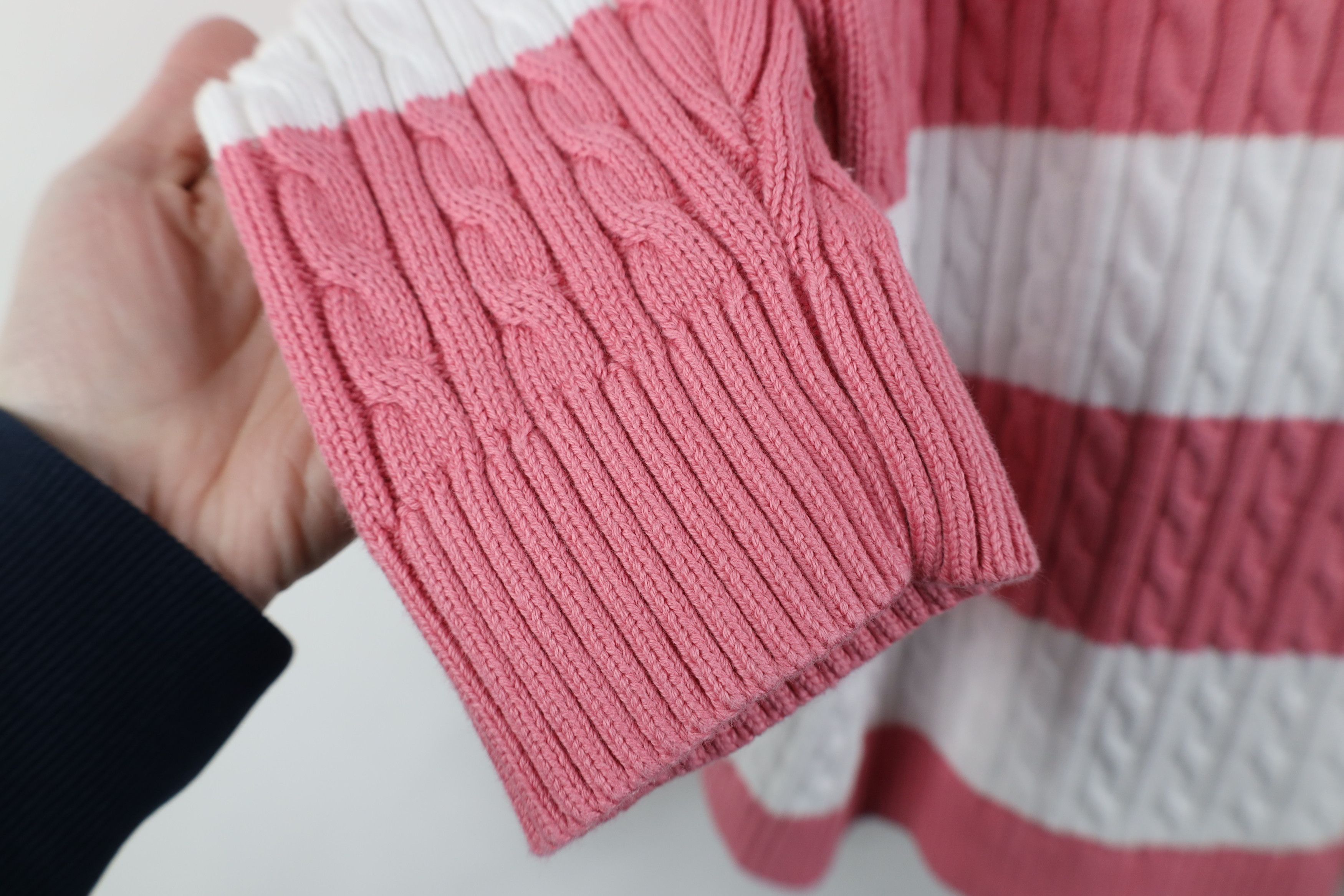 Lands' End Vintage Lands End Ribbed Chunky Cable Knit Crewneck Sweater Size XL / US 12-14 / IT 48-50 - 8 Thumbnail