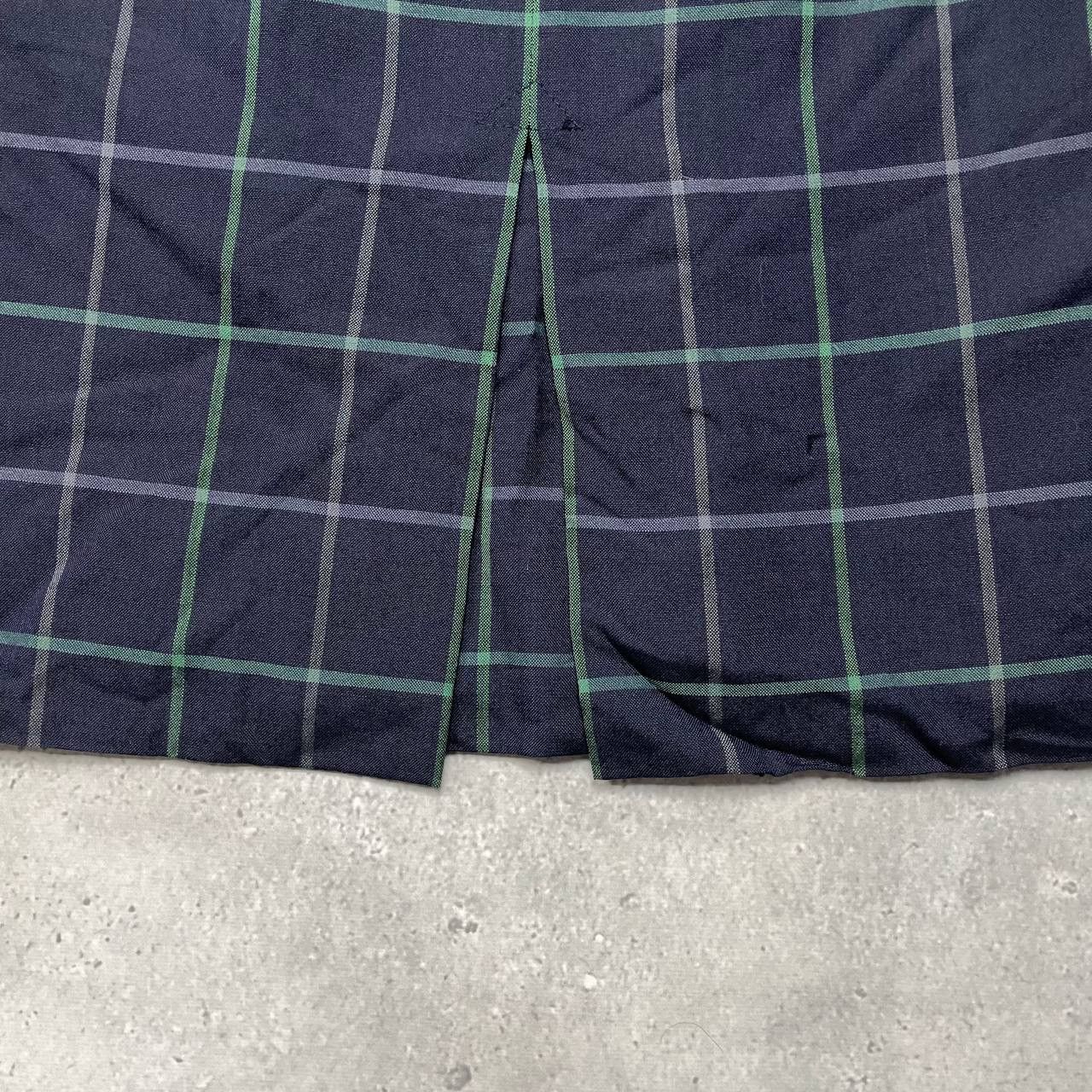 Burberry × Vintage Vintage 90s Burberrys Midi Checked Skirt Women’s Blue Size 27" / US 4 / IT 40 - 8 Thumbnail