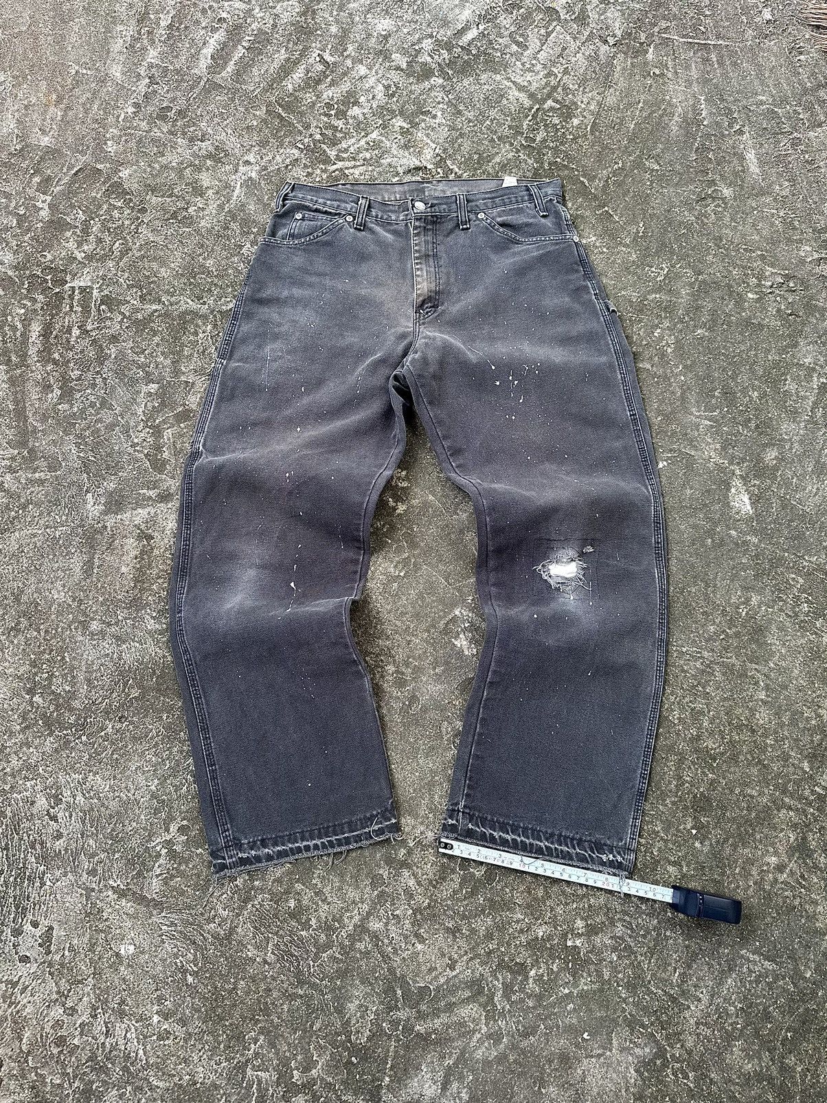Carhartt (34x30.5) Crazy Distressed Dickies Carpenter Faded Black Size US 34 / EU 50 - 9 Thumbnail