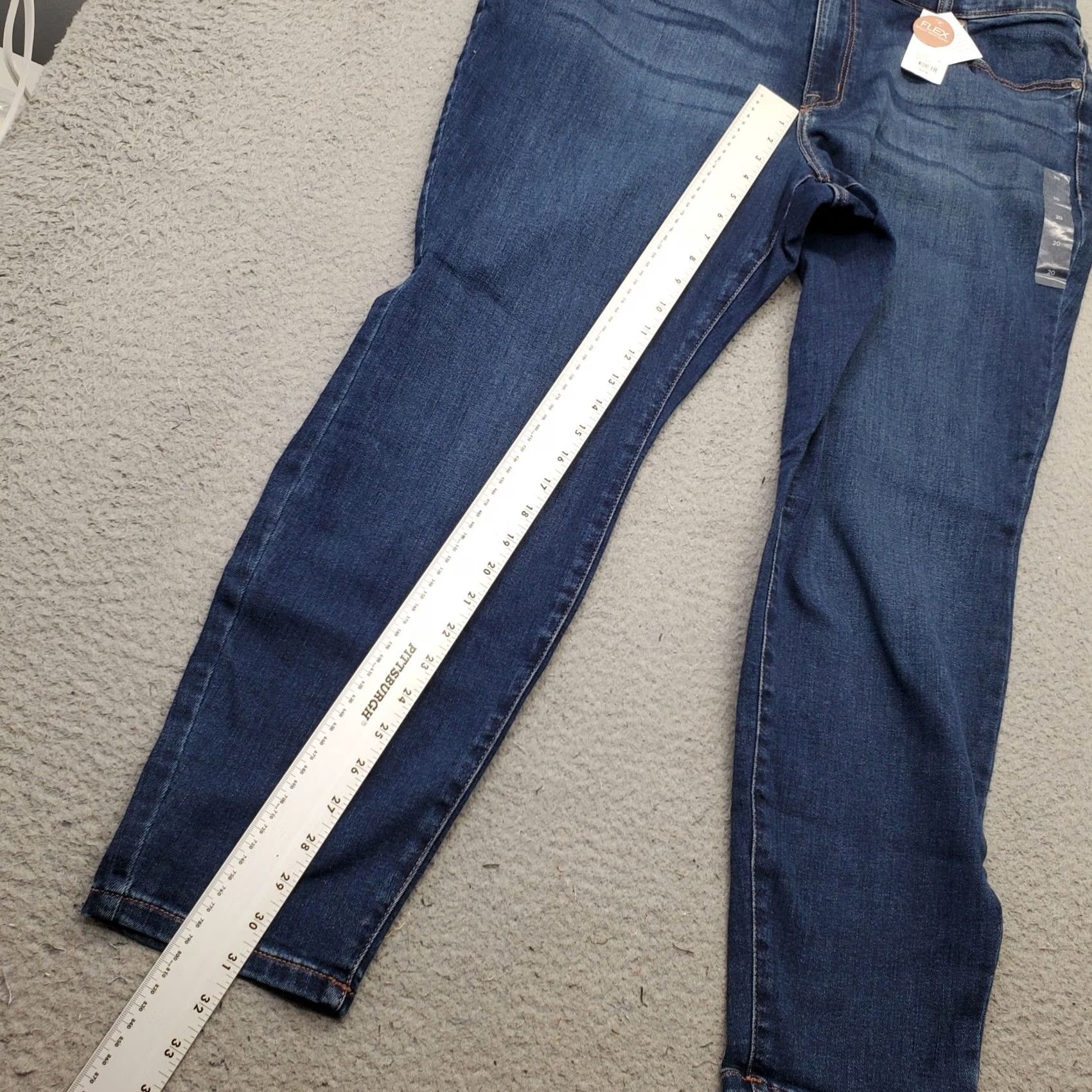 Vintage Lane Bryant Signature Fit Jeans Womens 20 Blue Mid Rise Skinny Leg Jeans Size 42" / US 20 - 3 Thumbnail