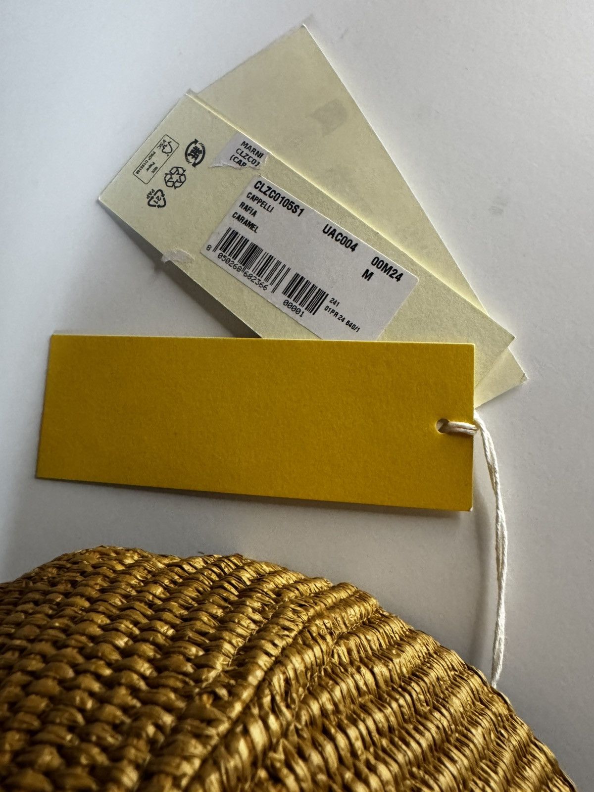 Marni MARNI raffia hat cap caramel logo NWT size M Size ONE SIZE - 8 Thumbnail