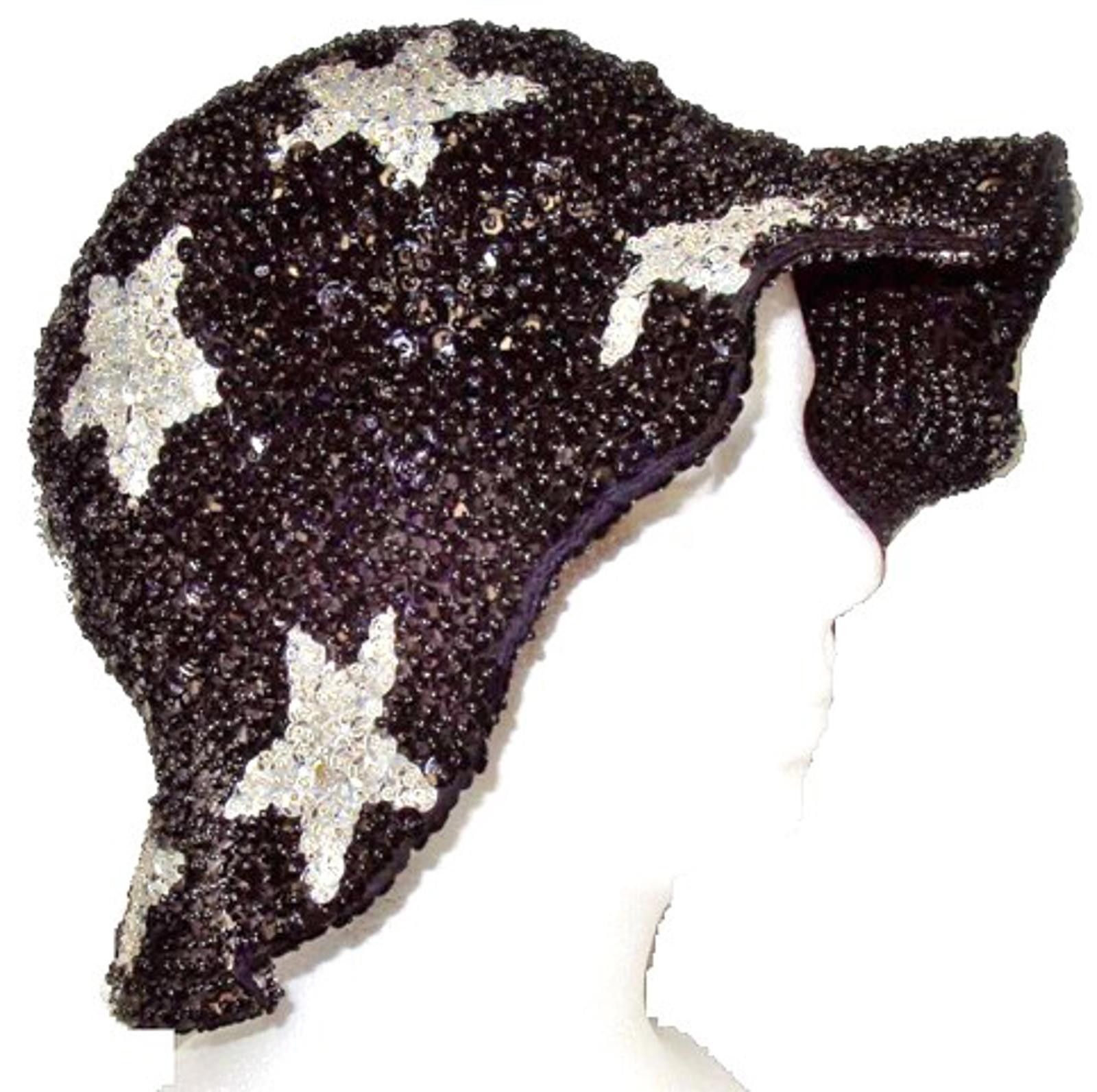 Designer Sequin Flipper Hat Black W/ Silver Star Size ONE SIZE - 1 Preview