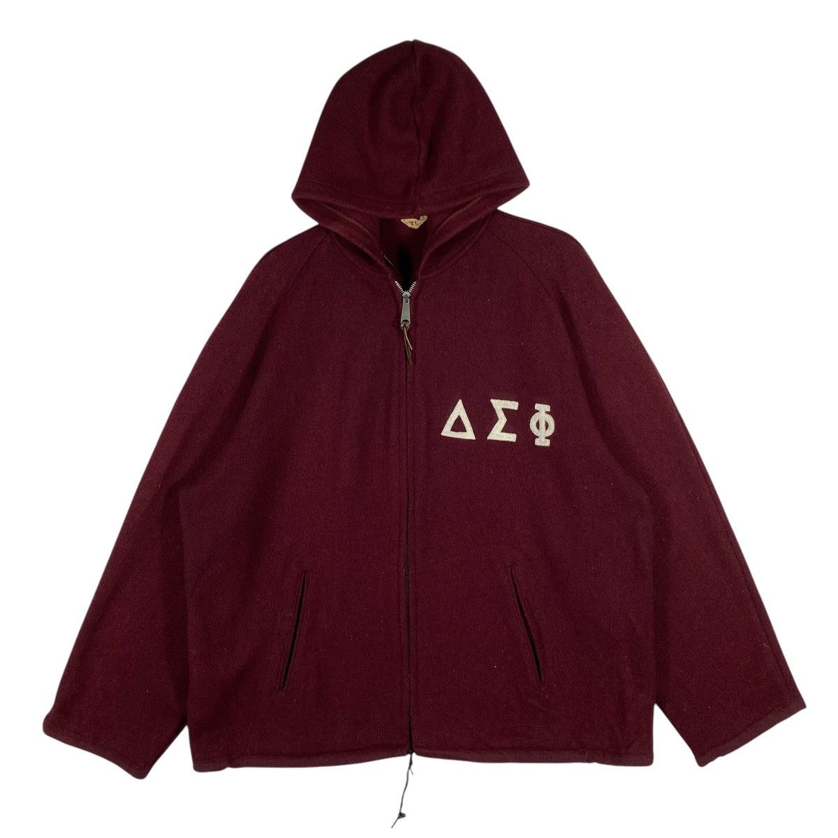Vintage Vintage 70s Alpha Sigma Phi Wool Zipper Hoodie XL Size Size US XL / EU 56 / 4 - 1 Thumbnail