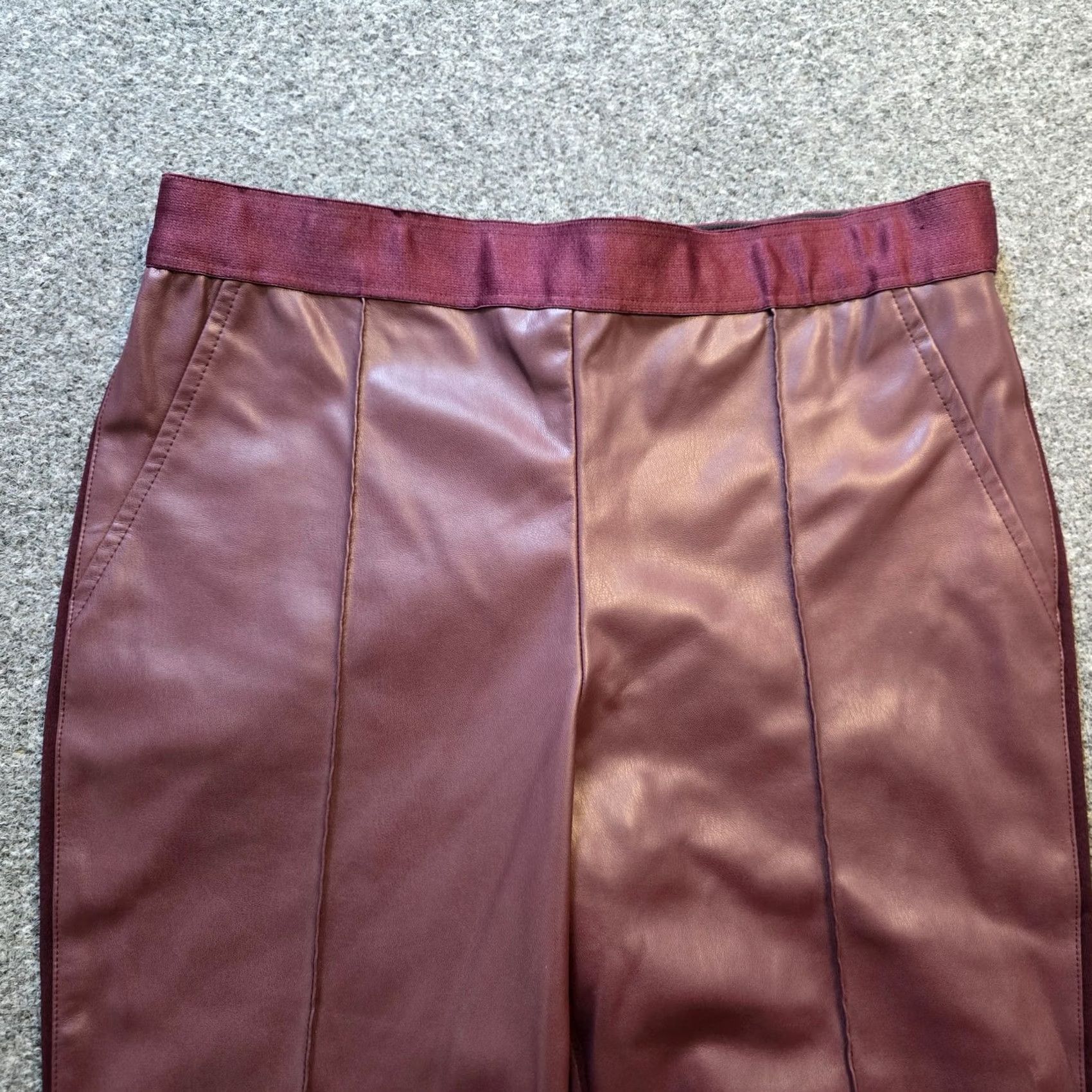 Bailey 44 Bailey 44 Pants Women L Red Burgundy Faux Leather Pull On Flare Casual Dress Pants Easter Size 36" / US 14 / IT 50 - 2 Thumbnail