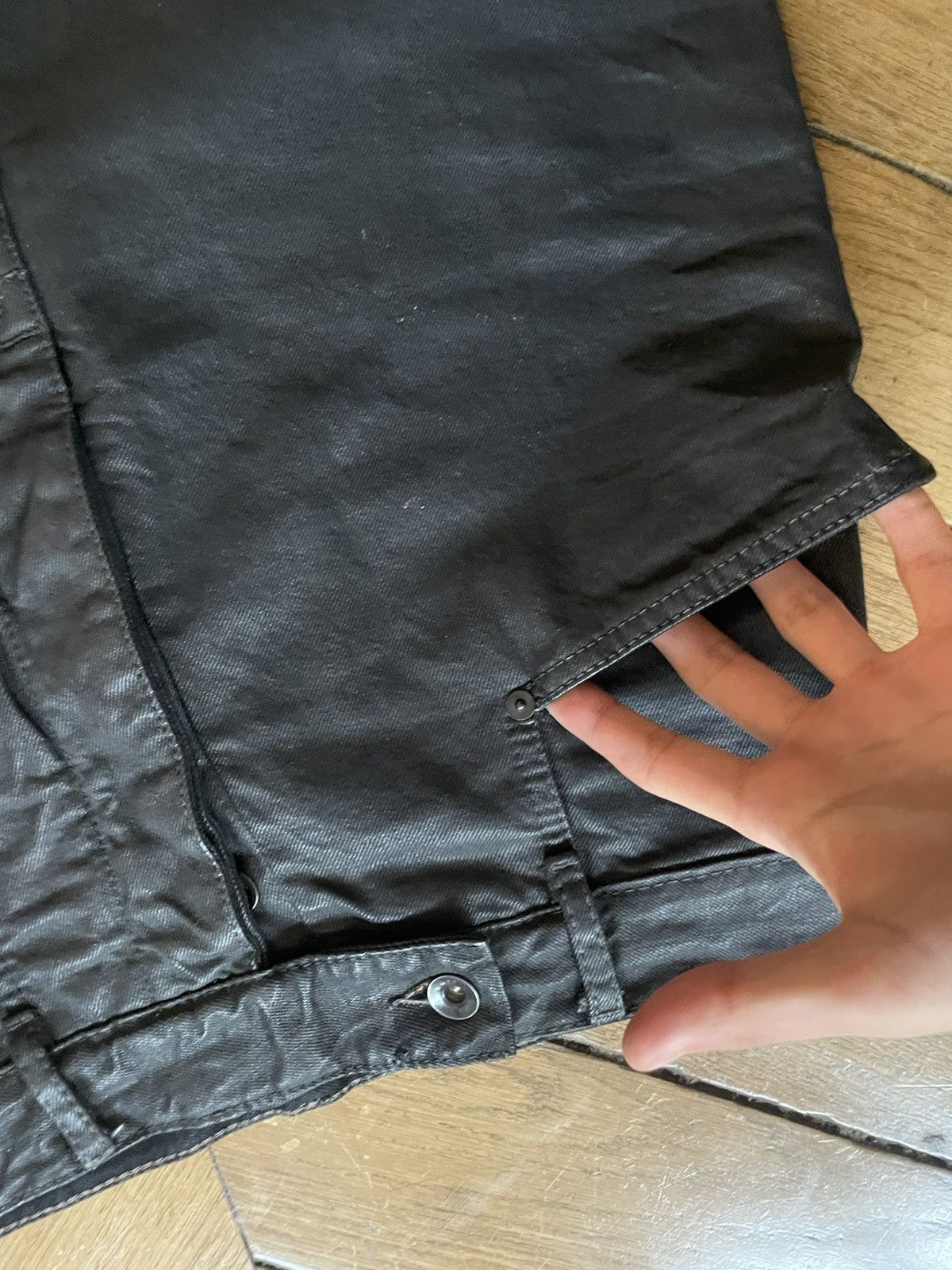 Rick Owens Rick Owens Mastodon Waxed Black Wide Denim Size US 30 / EU 46 - 3 Thumbnail