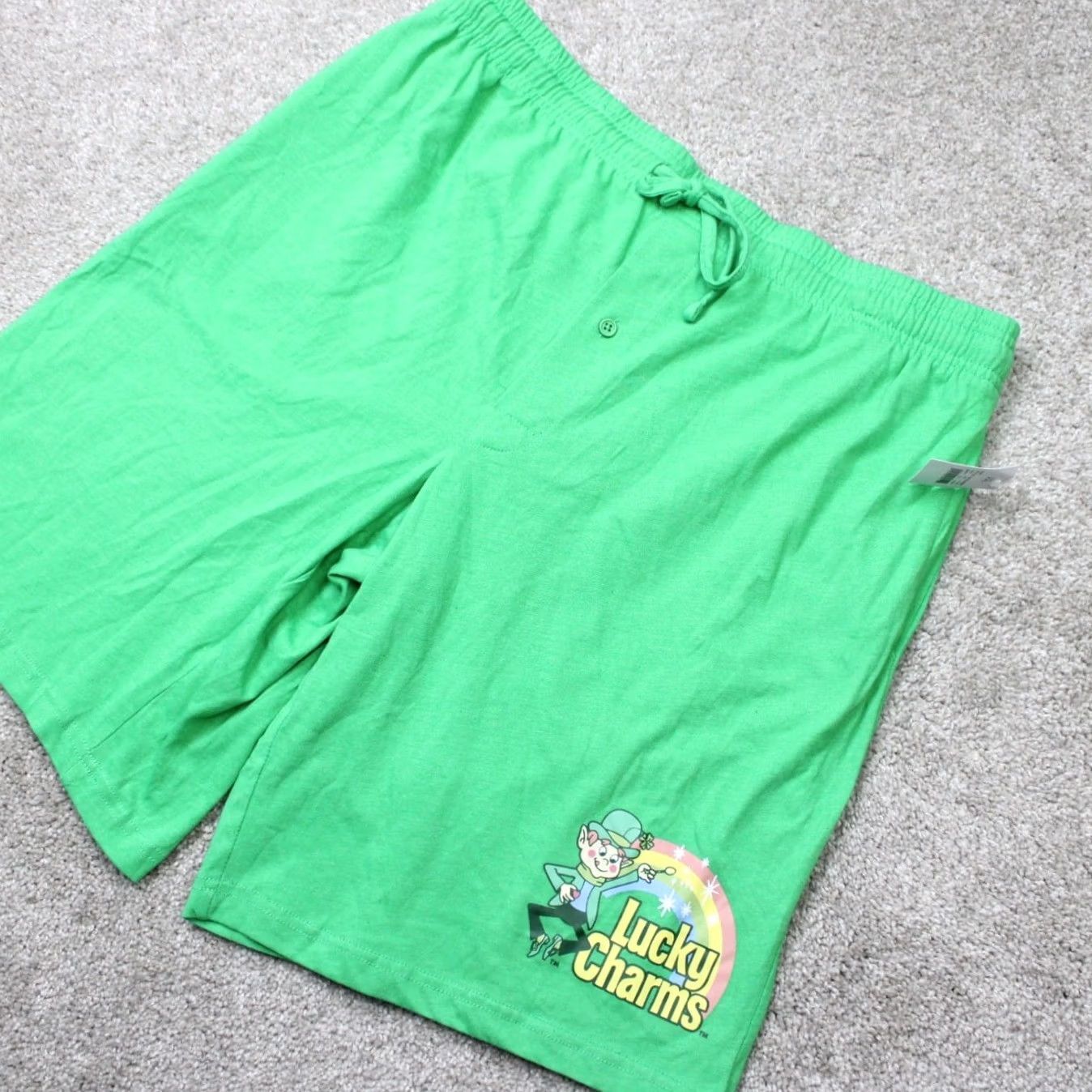 Vintage Lucky Charms Mens 2XL XXL Green Pajama Shorts Drawstring 60% Cotton 40% Polyester NWT Sleep Shorts Shirt? Size US 39 - 2 Thumbnail
