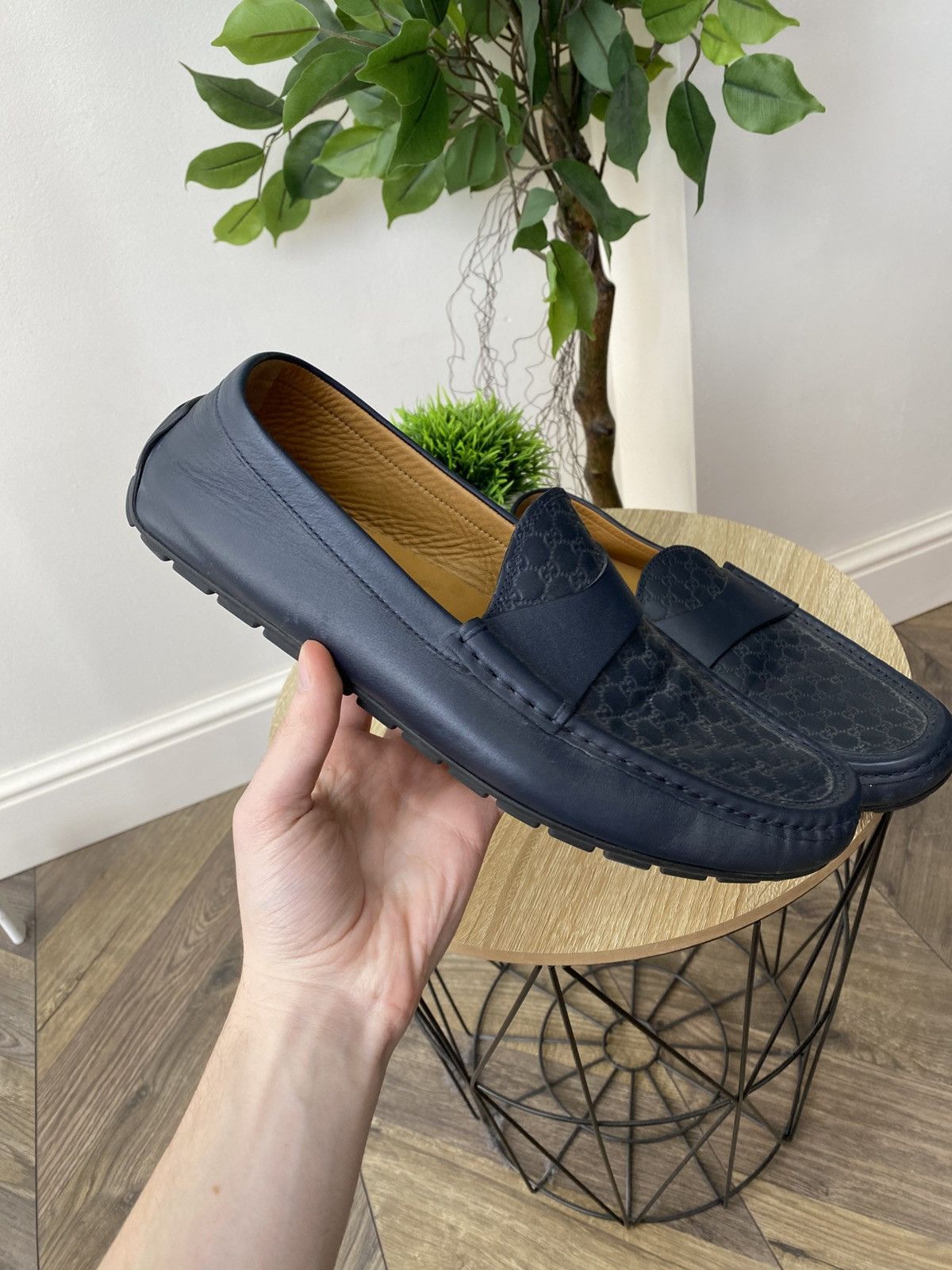 Gucci Gucci Men’s Blue Microguccissima Leather Loafers Slip On Size US 8.5 / EU 41-42 - 6 Thumbnail
