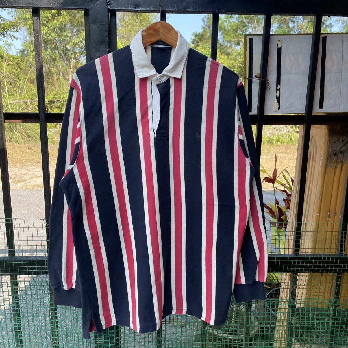 Polo Ralph Lauren 🔥Vintage Polo Ralph Lauren Small Pony Striped Rugby Shirts Size US L / EU 52-54 / 3 - 5 Thumbnail