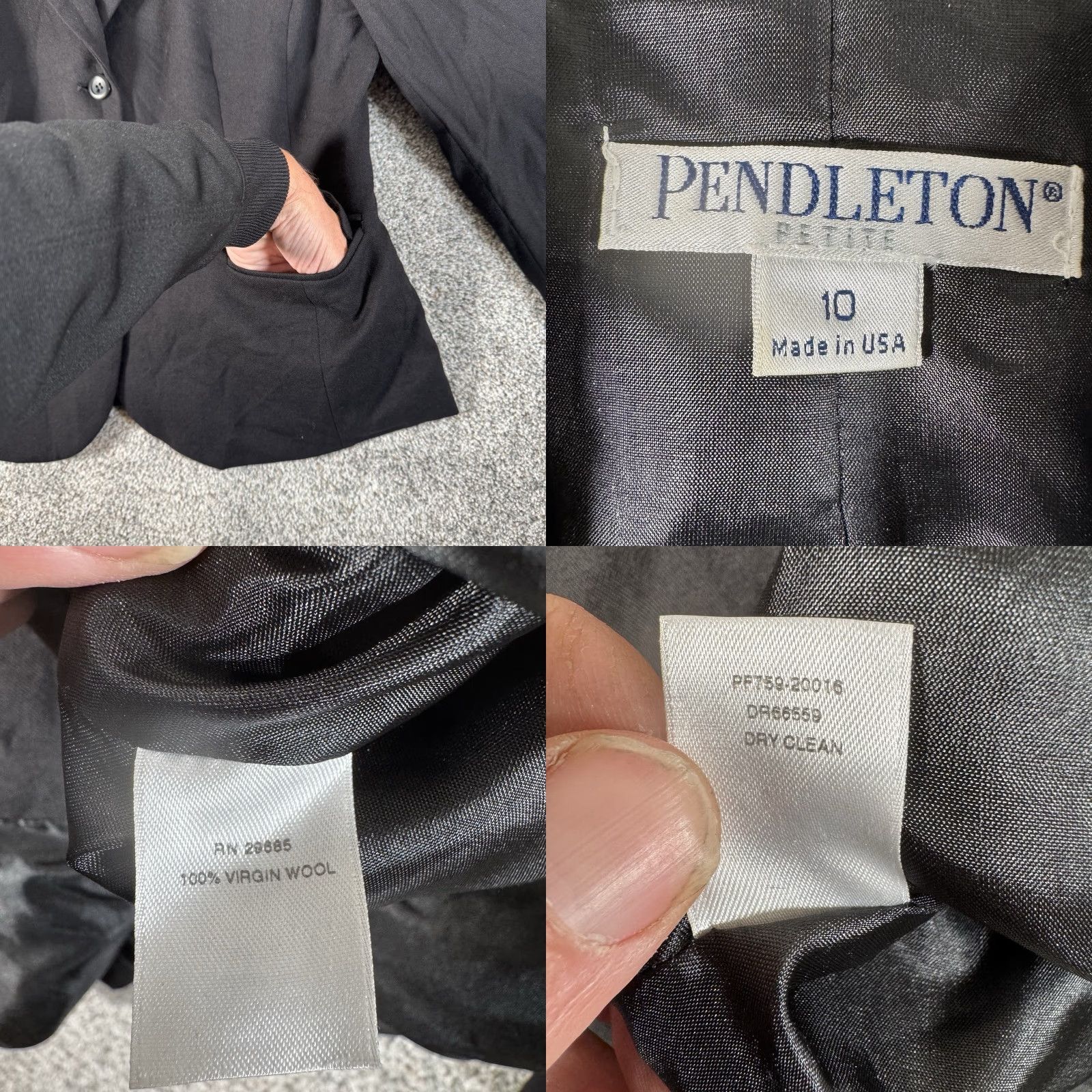 Pendleton VINTAGE Pendleton Blazer Women 10P Black 100% Wool Single-Breasted Preppy Dark Academia 90s Y2K Old Money Size L / US 10 / IT 46 - 8 Thumbnail