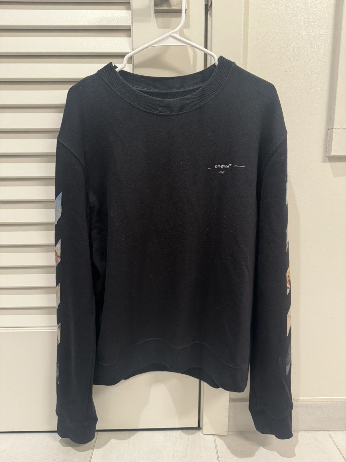 image of Off White Oil Monet Painting Sweatshirt in Black, Men's (Size Medium)