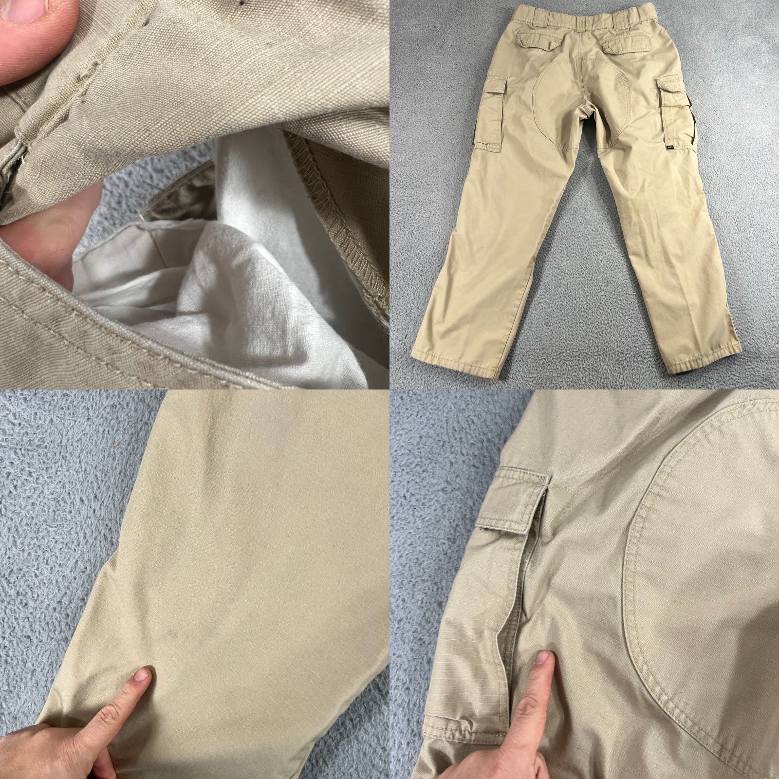 Vintage 5.11 Tactical Mens XL Cargo Pants Beige Ripstop TDU Canvas HOLE IN POCKET Size US 36 / EU 52 - 9 Thumbnail