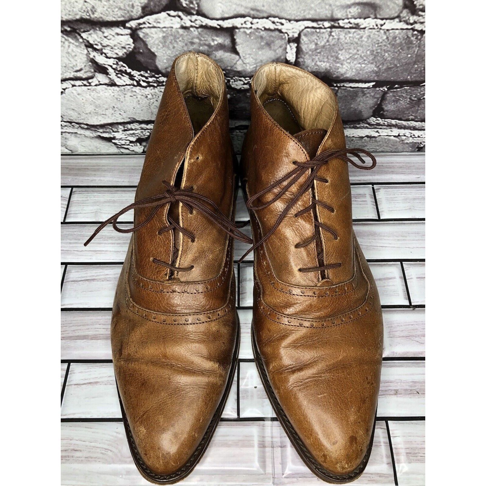 Other Mare Uomo Brown Leather Oxford Ankle Lace Up Boots Dress Sho Size US 11 / EU 44 - 14 Thumbnail