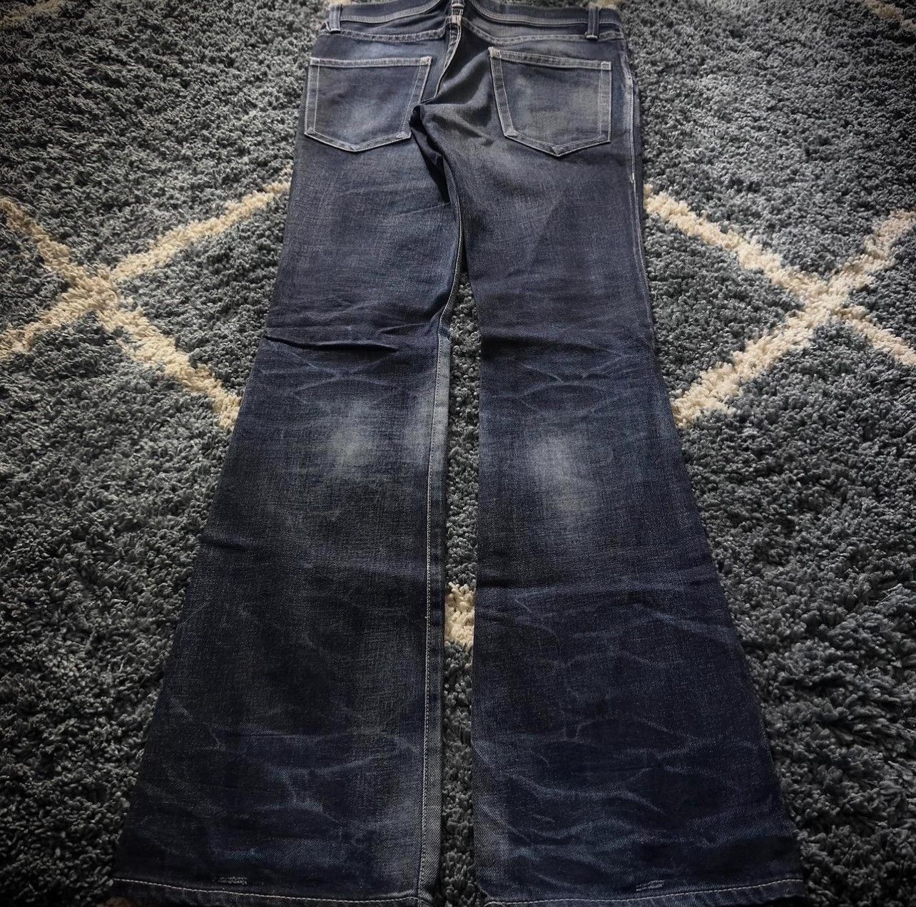 Tornado Mart Delay By Win&Sons Cow Leather Repaired Flared Jeans Size US 32 / EU 48 - 2 Thumbnail