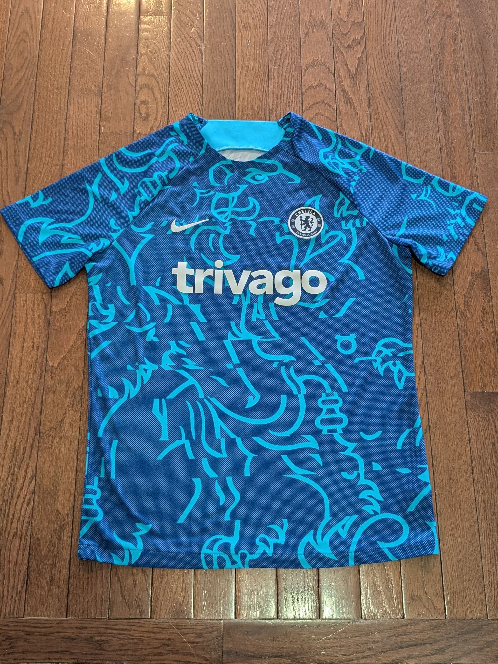 Nike 2022/23 Nike Chelsea FC Pre-Match Soccer Futbol Kit Jersey Size US M / EU 48-50 / 2 - 1 Thumbnail