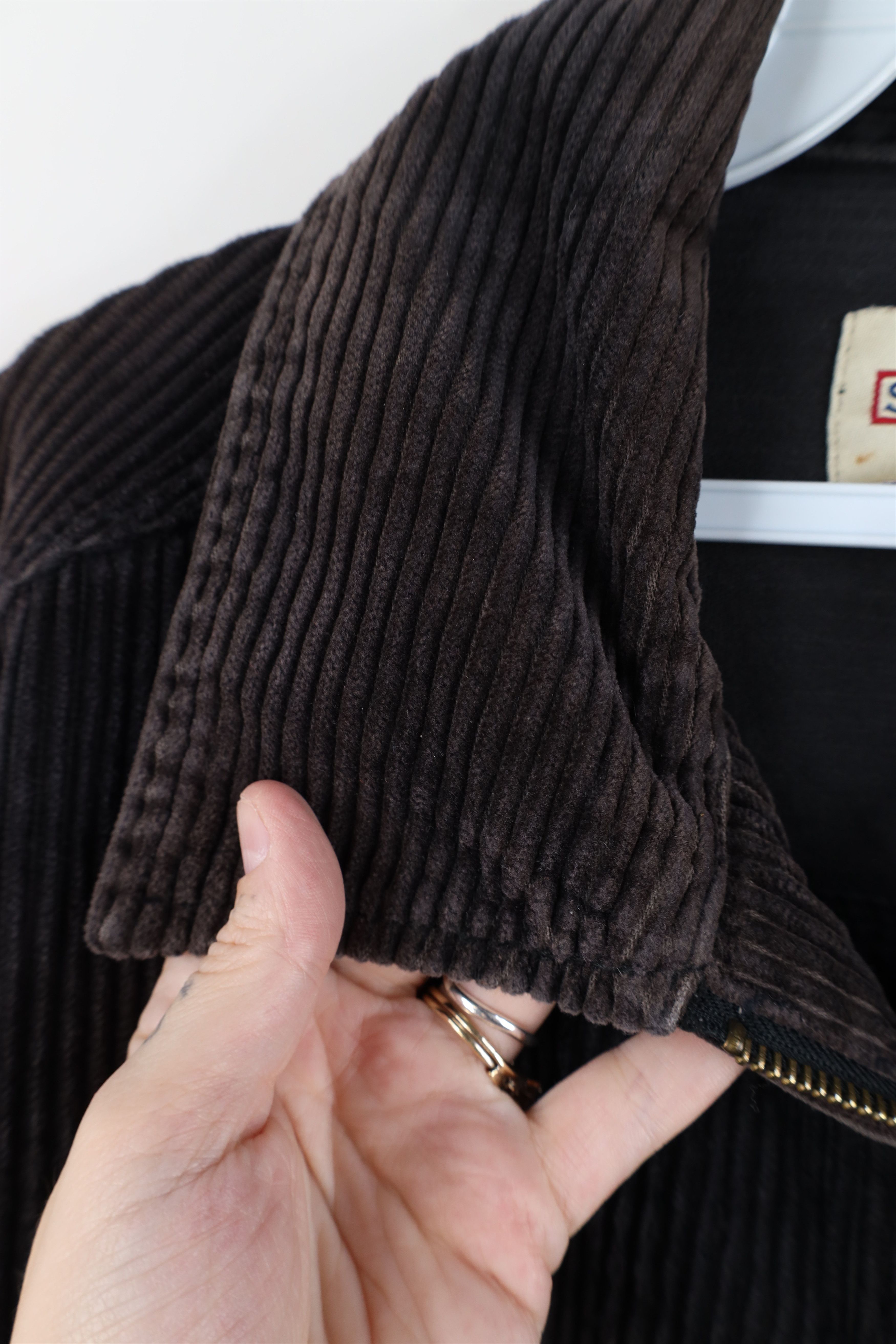 Vintage Vintage 90s Streetwear Full Zip Corduroy Shirt Jacket Black Size 3XL / US 20-22 - 10 Thumbnail