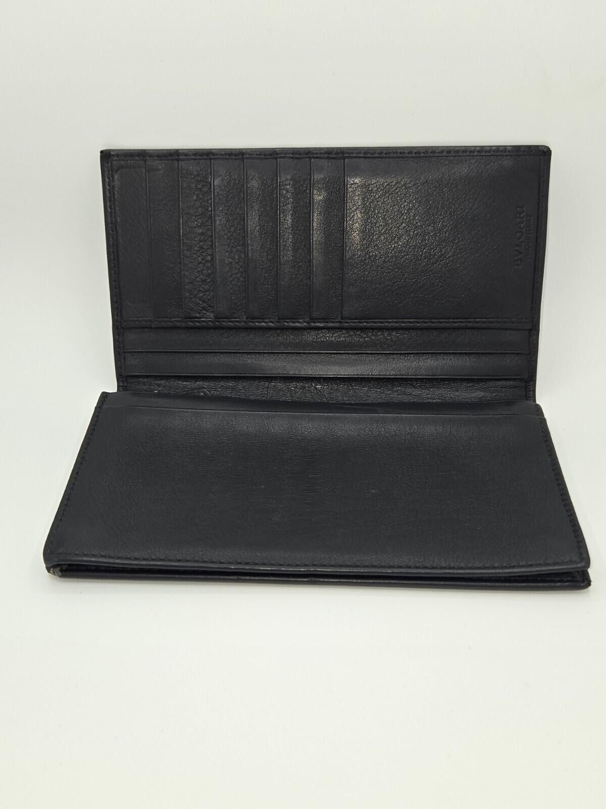 Bvlgari Bvgari Vintage Black Leather Long Wallet Bifold Card Holder Size ONE SIZE - 4 Thumbnail