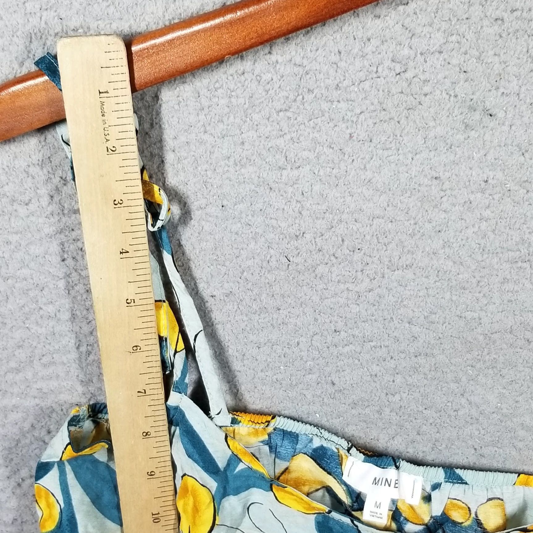 Anthropologie VINTAGE Anthropologie MINE Floral Tank Top Women Medium Blue Yellow Sleeveless Spaghetti Neck Casual Size M / US 6-8 / IT 42-44 - 3 Thumbnail