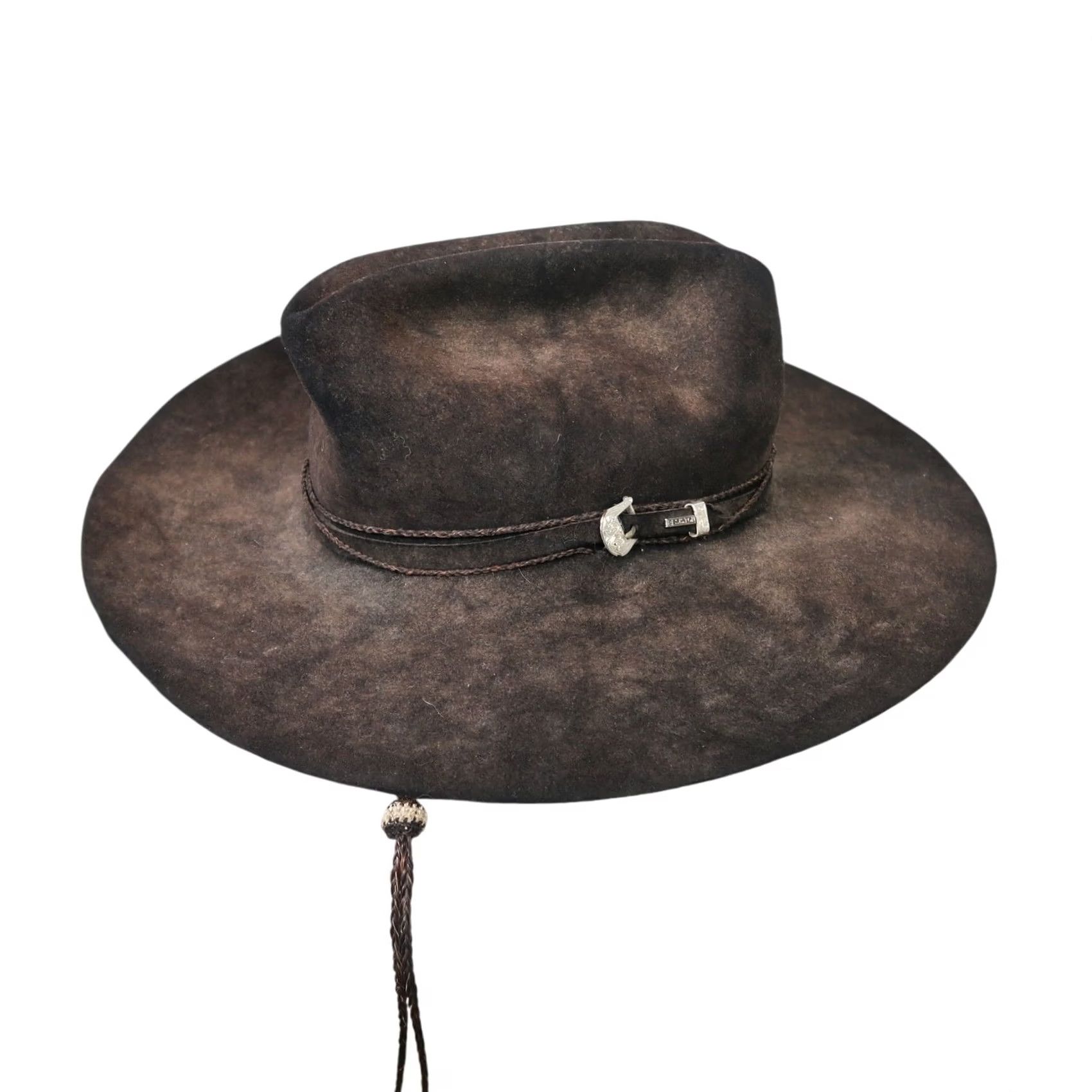 FELT VINTAGE Resistol Long Oval 4X Beaver Felt Wool Black Western Cowboy Hat Men's 7 Mens Size ONE SIZE - 4 Thumbnail