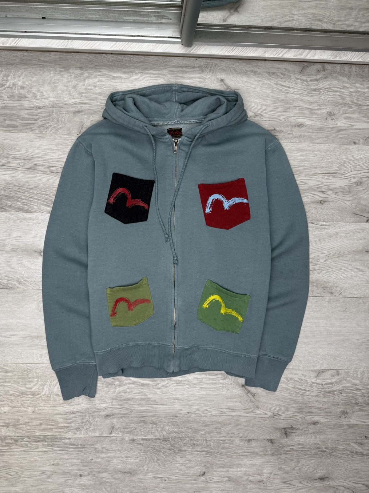 Japanese Brand Vintage Evisu Multi Pocket Zip up Hoodie Japanese Big Logo Size US M / EU 48-50 / 2 - 1 Thumbnail
