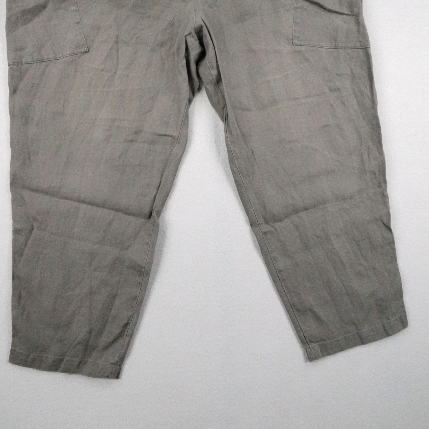 Cos COS Pants Mens 36R Green True Hemp Baggy Loose Wide Leg Tapered Cropped Relaxed Size US 36 / EU 52 - 3 Thumbnail