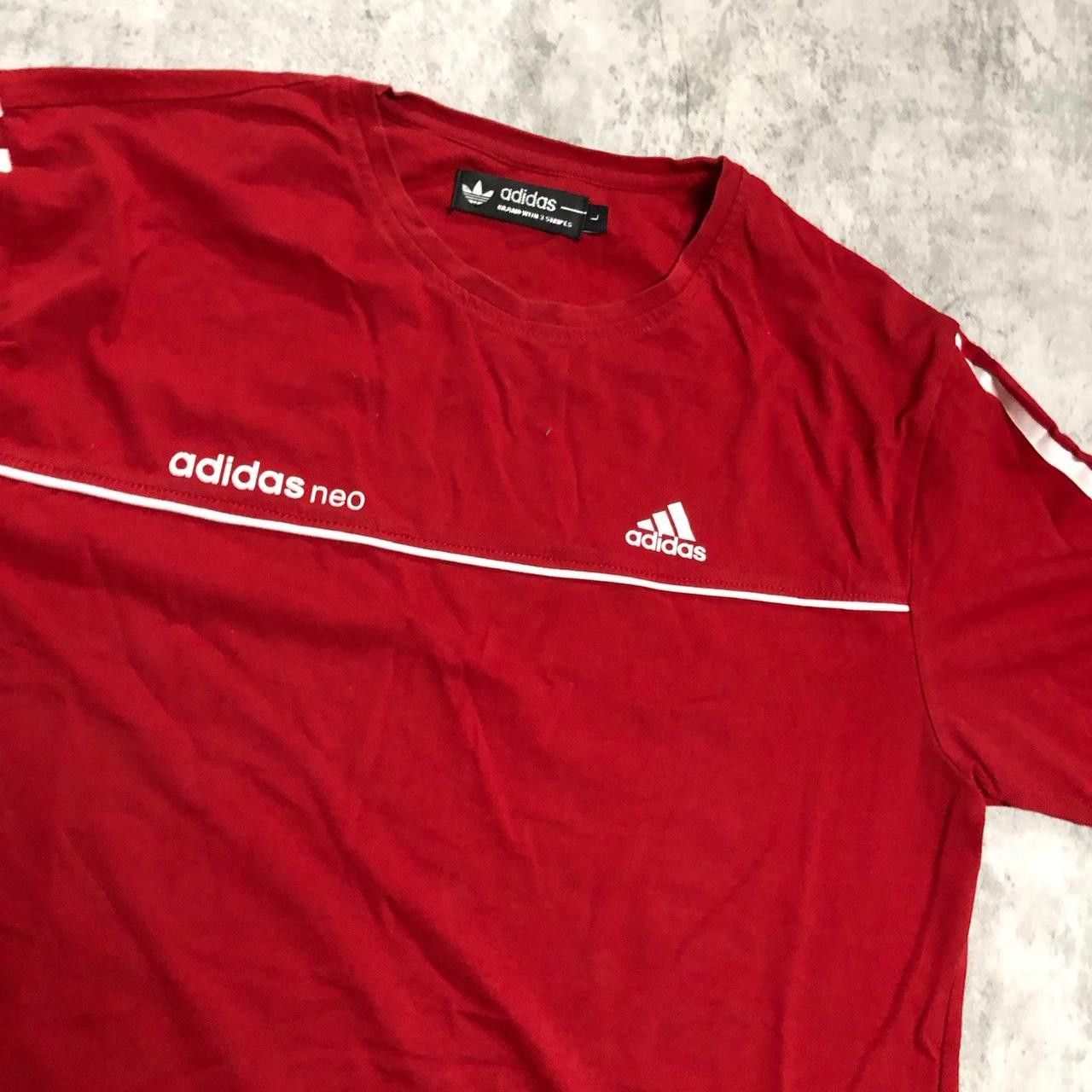 Adidas Adidas red & white striped tee Size US L / EU 52-54 / 3 - 2 Thumbnail