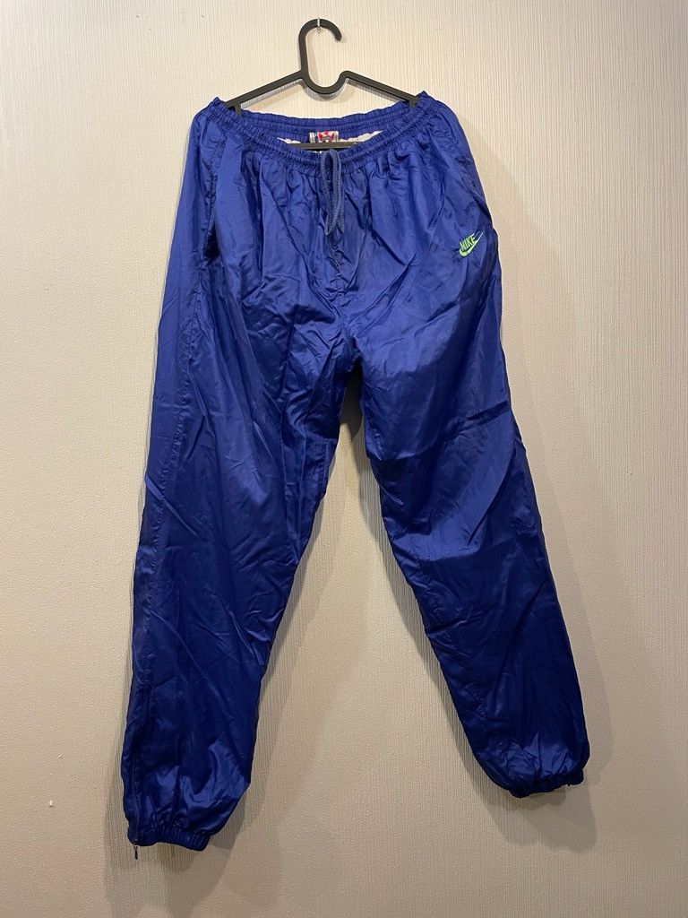 Nike × Vintage Vintage Nike International Nylon Track Pants 90s Swoosh Y2K Size US 36 / EU 52 - 1 Thumbnail