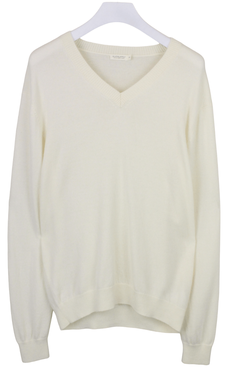 image of Suitsupply Pure Cashmere Jumper Men's XL Pullover in Off White