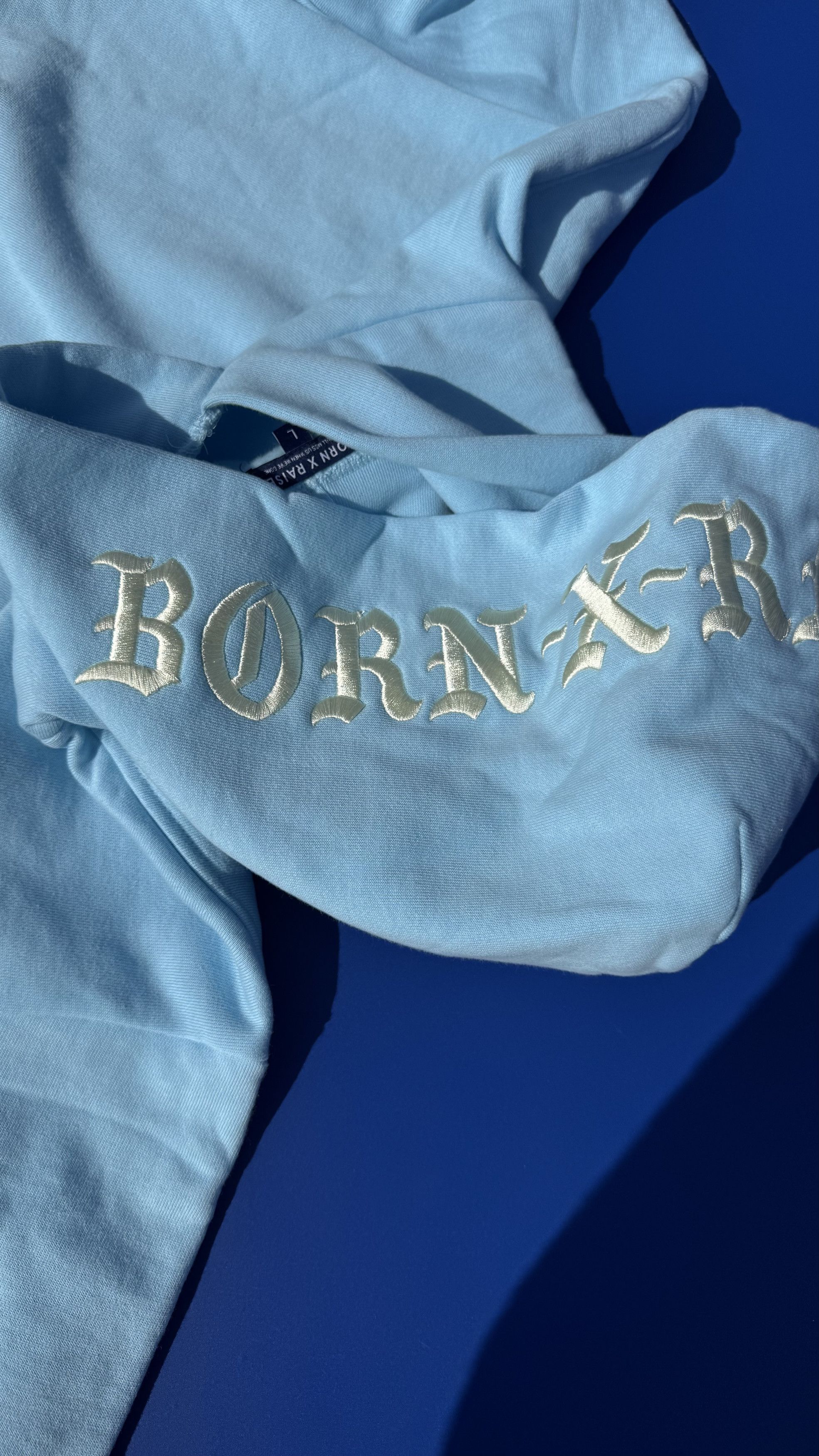 Born X Raised Born X Raised Baby Blue Embroidered Hoodie Size US L / EU 52-54 / 3 - 5 Thumbnail