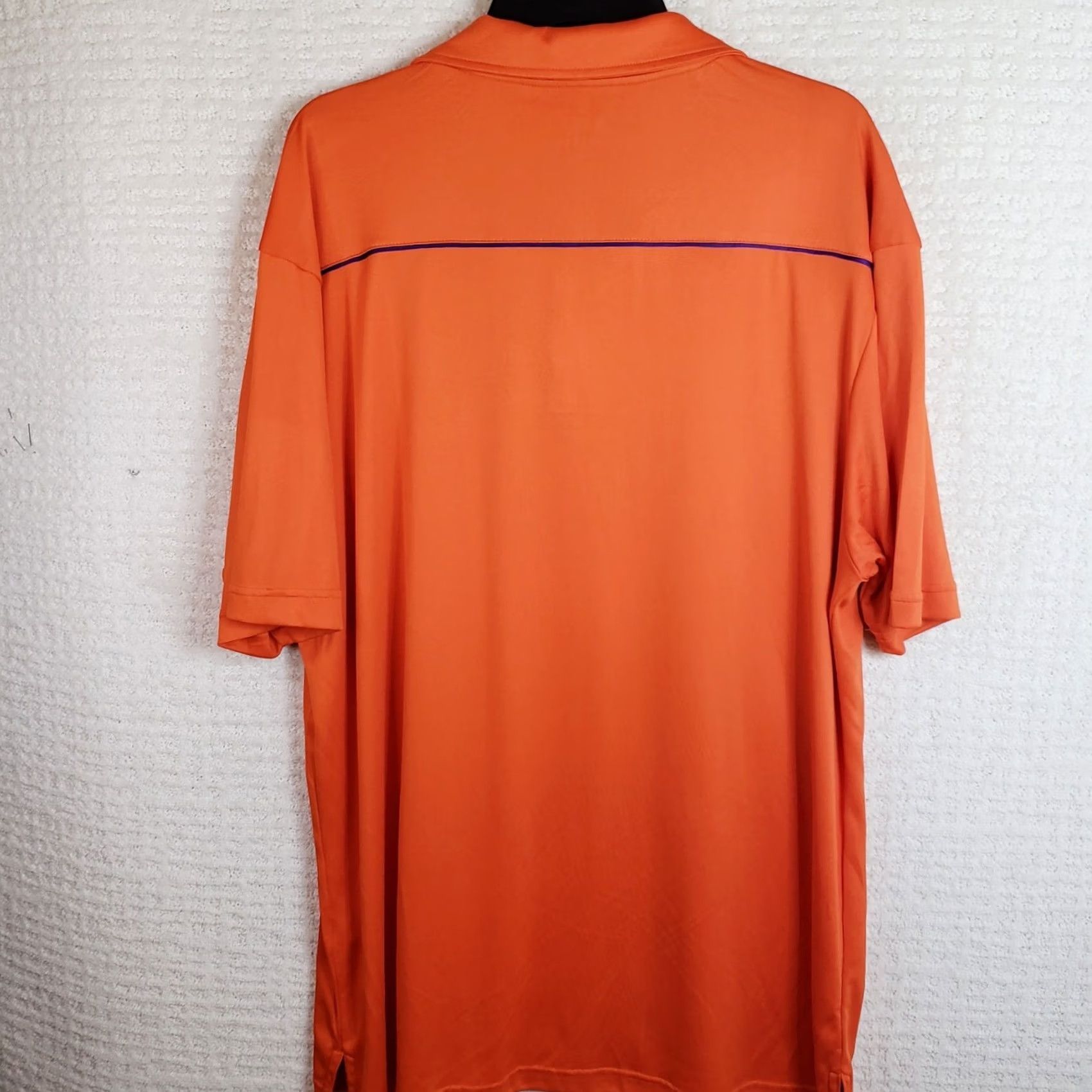 Vintage VINTAGE Colosseum Clemson Tigers Striped Polo Shirt Orange Purple Paw Golf XXL Size US XXL / EU 58 / 5 - 7 Thumbnail
