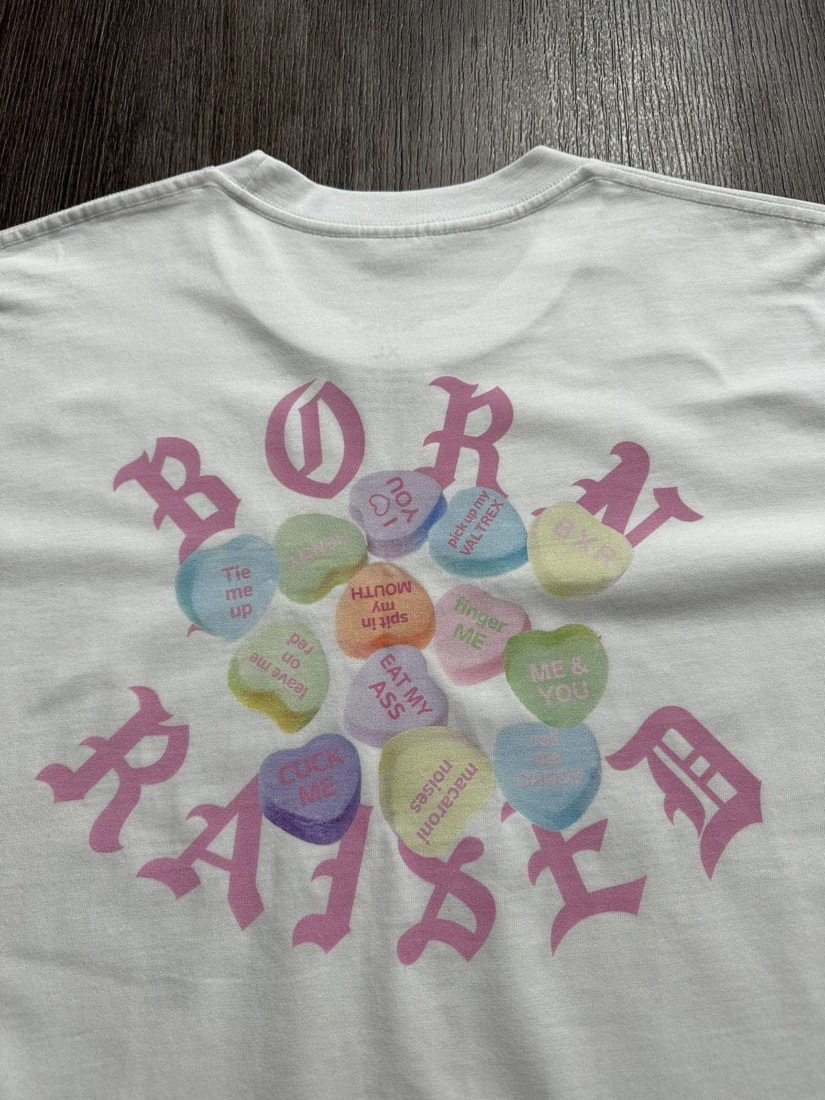 image of Born x Raised Valentines Day Hearts T Shirt Size XL in White, Men's