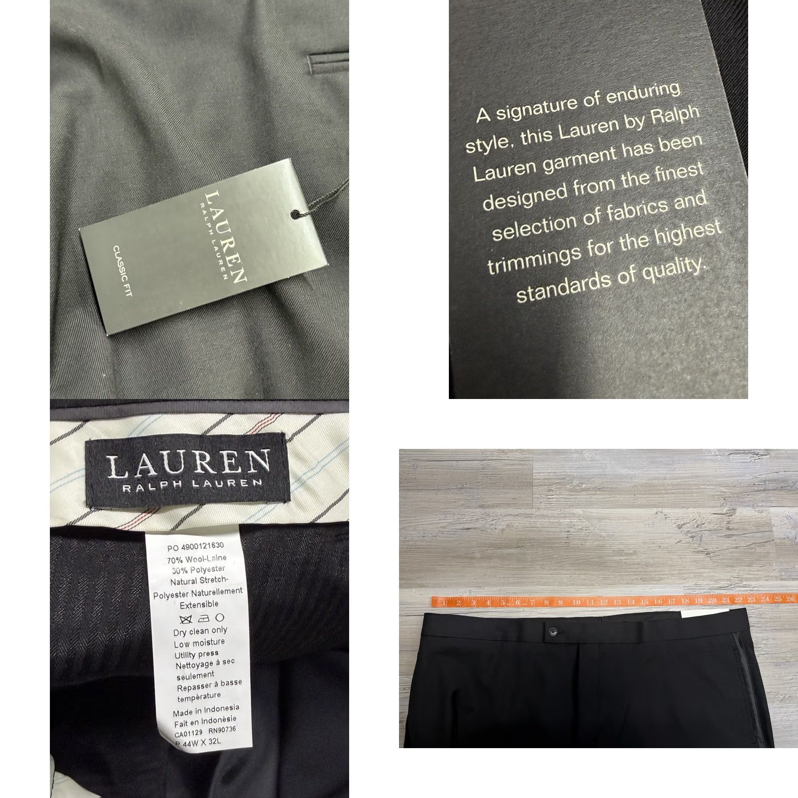 Ralph Lauren Lauren Ralph Lauren Classic Fit Suit Trousers Black Mens Size 44x32 NWT Size US 44 / EU 60 - 9 Thumbnail