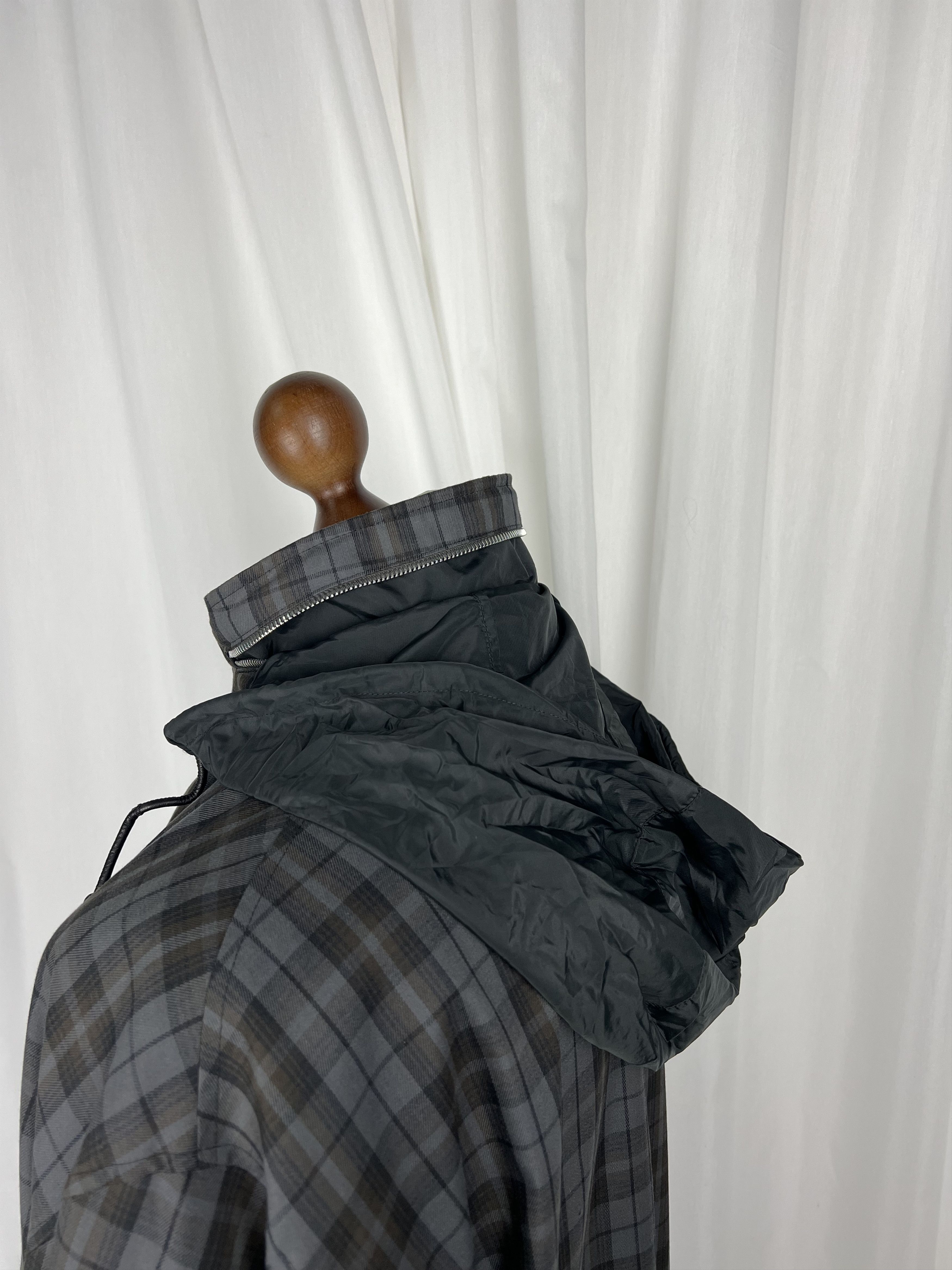 Hermes Plaid Waxed Cotton Removable Cashmere Lining Long Coat Size US L / EU 52-54 / 3 - 6 Thumbnail