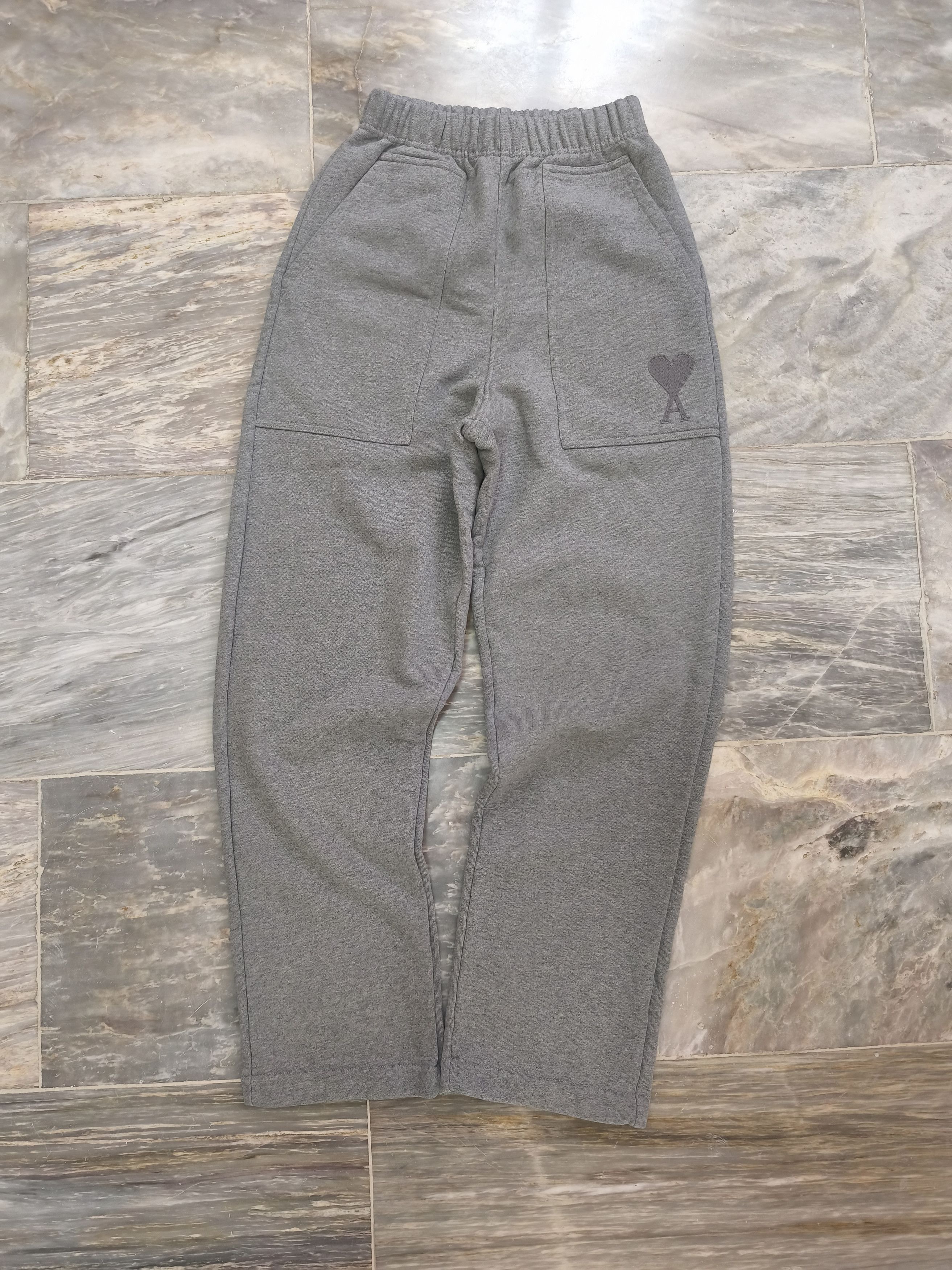AMI AMI Army Heart Logo Track Pants Heather Gray Size 22" - 1 Thumbnail