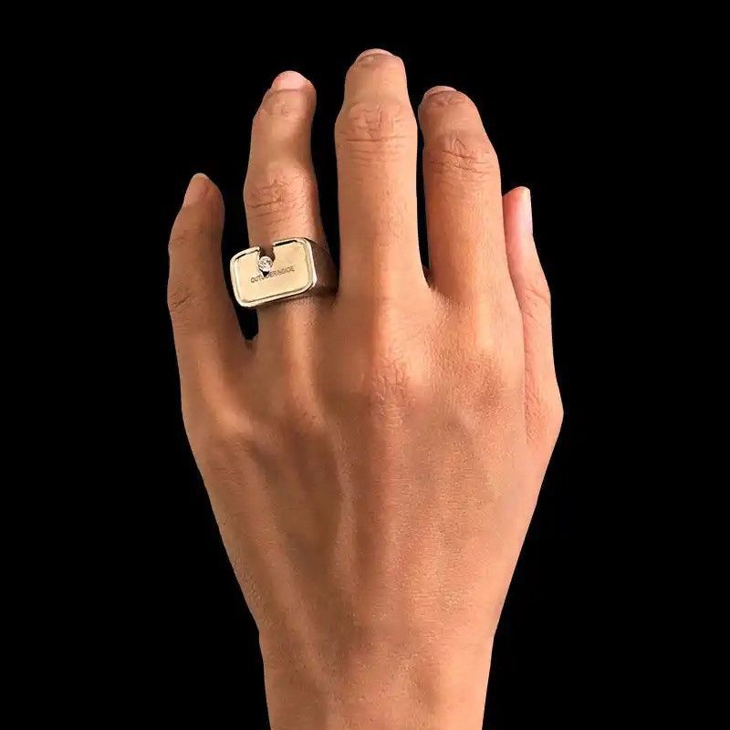 Vintage Unique Design Notch Set Crushed Zircon Rings Size ONE SIZE - 6 Thumbnail