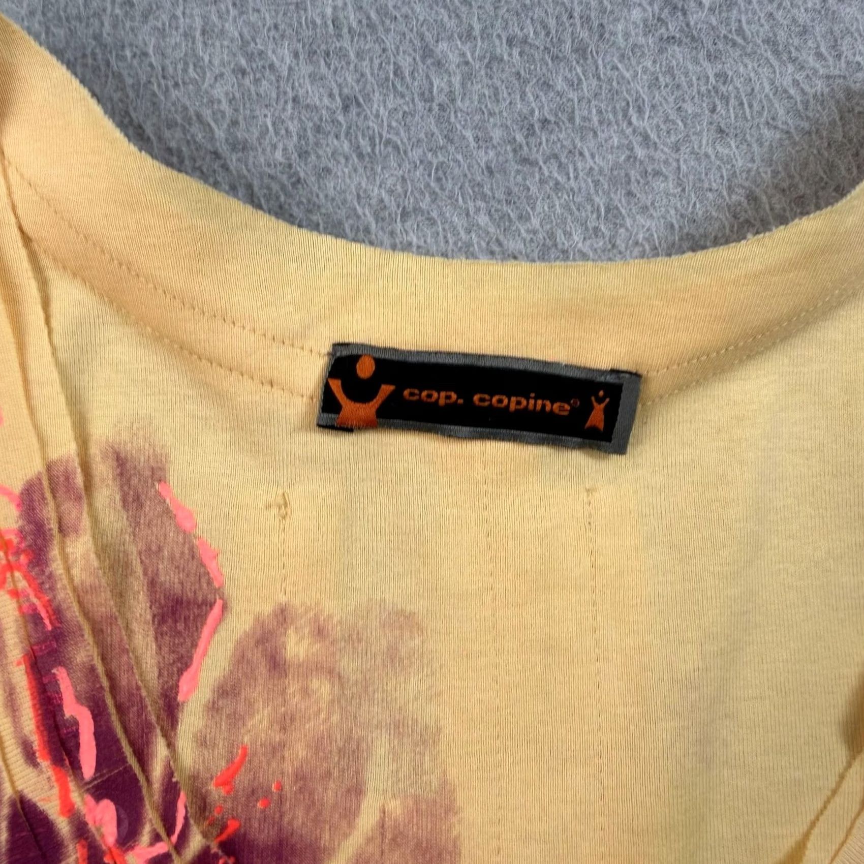 Cop Copine VINTAGE Cop Copine Tank Top Women 36 Small Yellow Floral Pleated Portugal Boho Ant Y2K Size S / US 4 / IT 40 - 3 Thumbnail