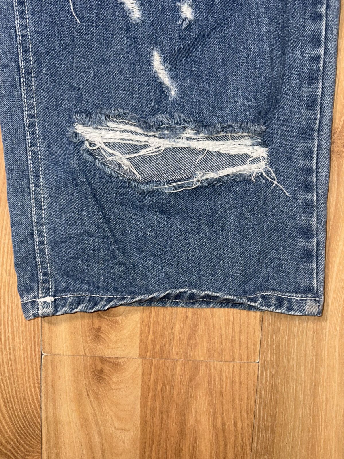 Japanese Brand Pulse Seoul Heavily Distressed Wide-Leg Denim Size 32 Size US 32 / EU 48 - 4 Thumbnail