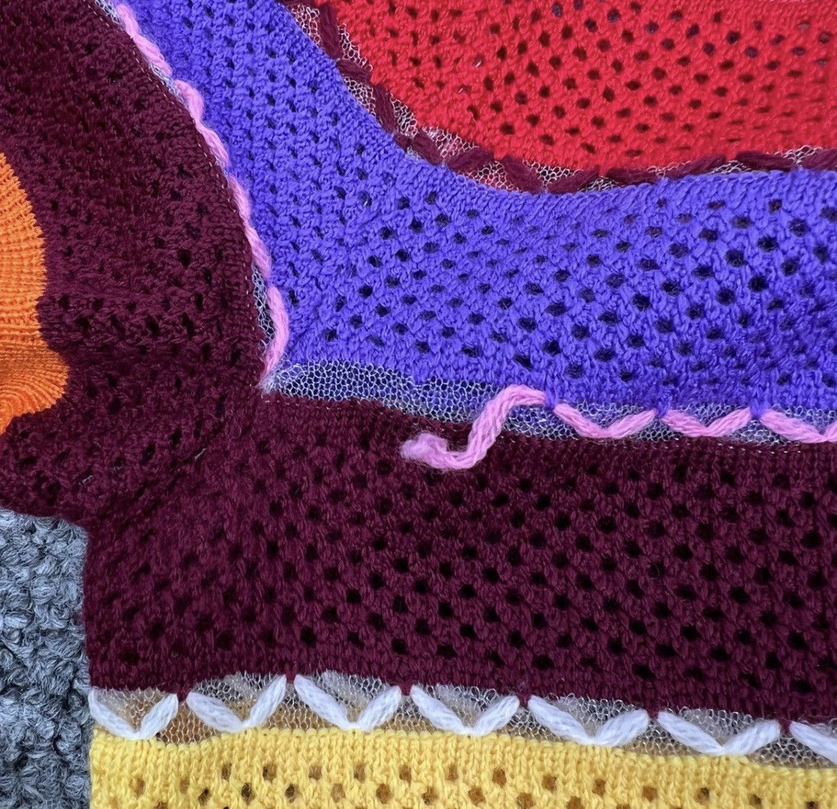 Miu Miu Miumiu / Rainbow Cutout Knit Short Sleeve K12 Size XS / US 0-2 / IT 36-38 - 5 Thumbnail