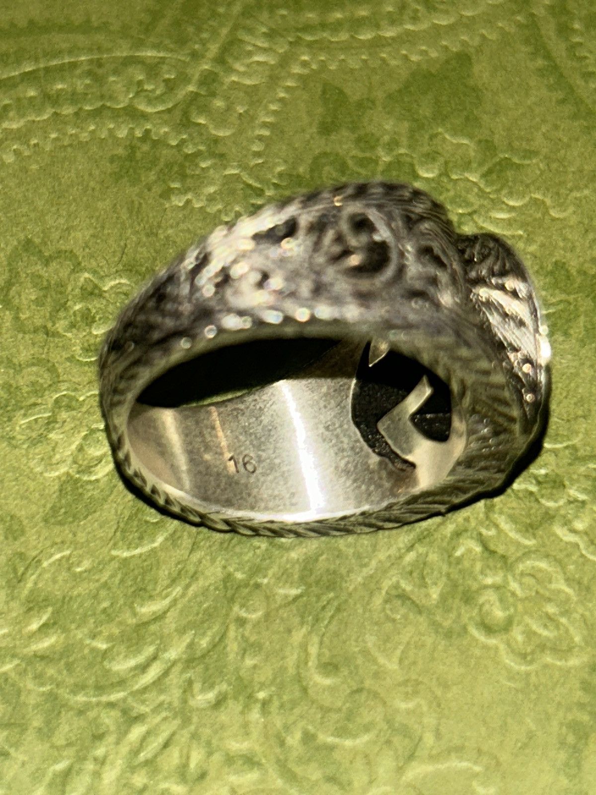 Gucci Gucci GG Logo Sterling Silver 925 Ring Unisex 455302 Size ONE SIZE - 6 Thumbnail