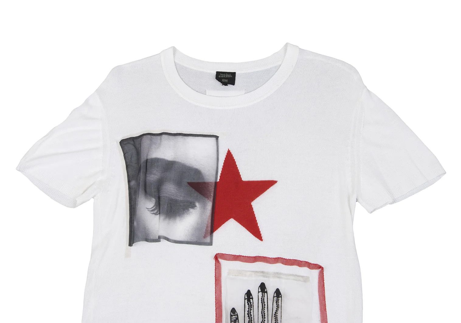 Jean Paul Gaultier Star Jacquard Knit Top in Off-White with Flaws Size US M / EU 48-50 / 2 - 2 Thumbnail